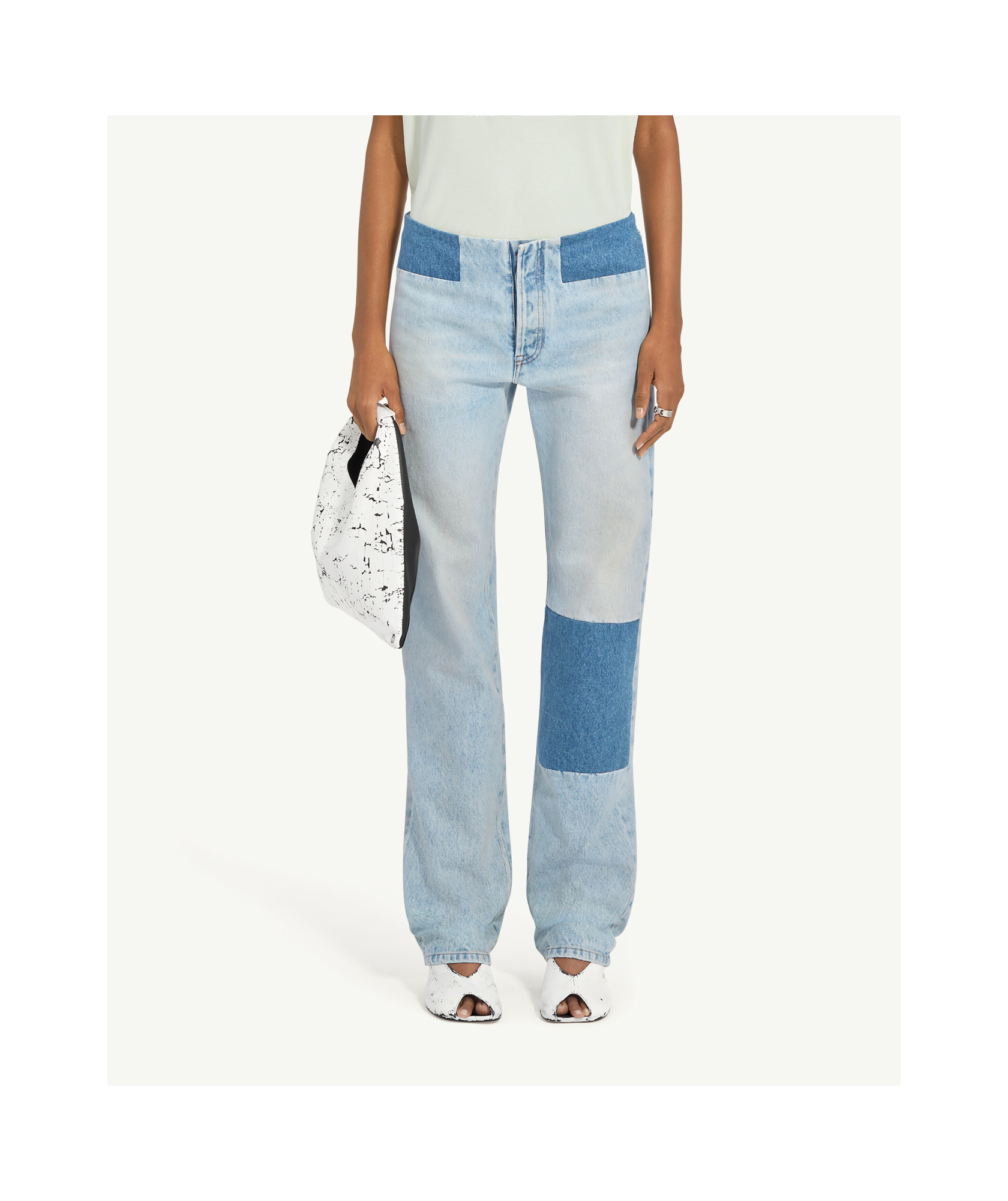 Shop Mm6 Maison Margiela Patchwork Jeans In Blue
