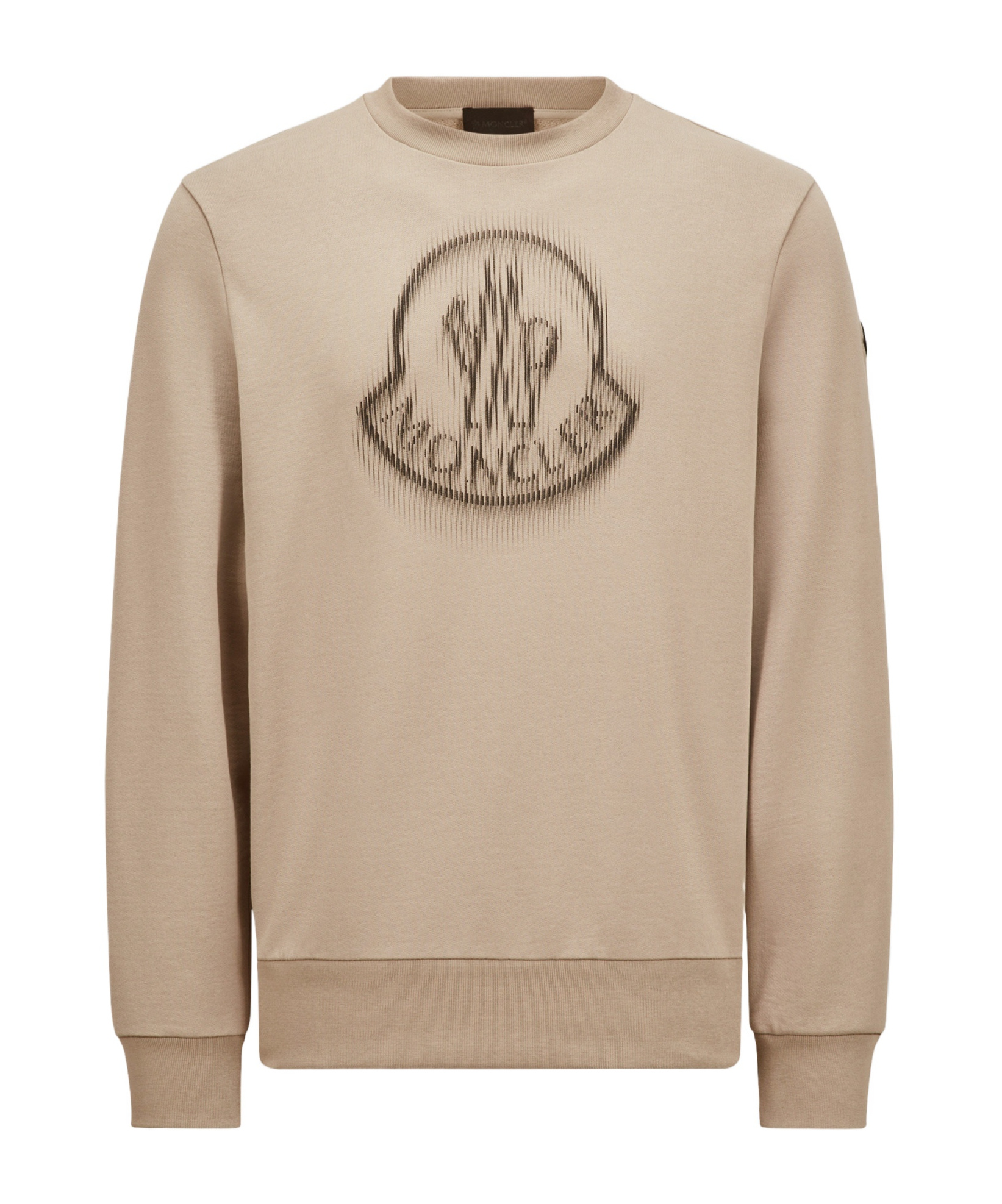 Moncler Blurred Logo Graphic Sweatshirt In Nude