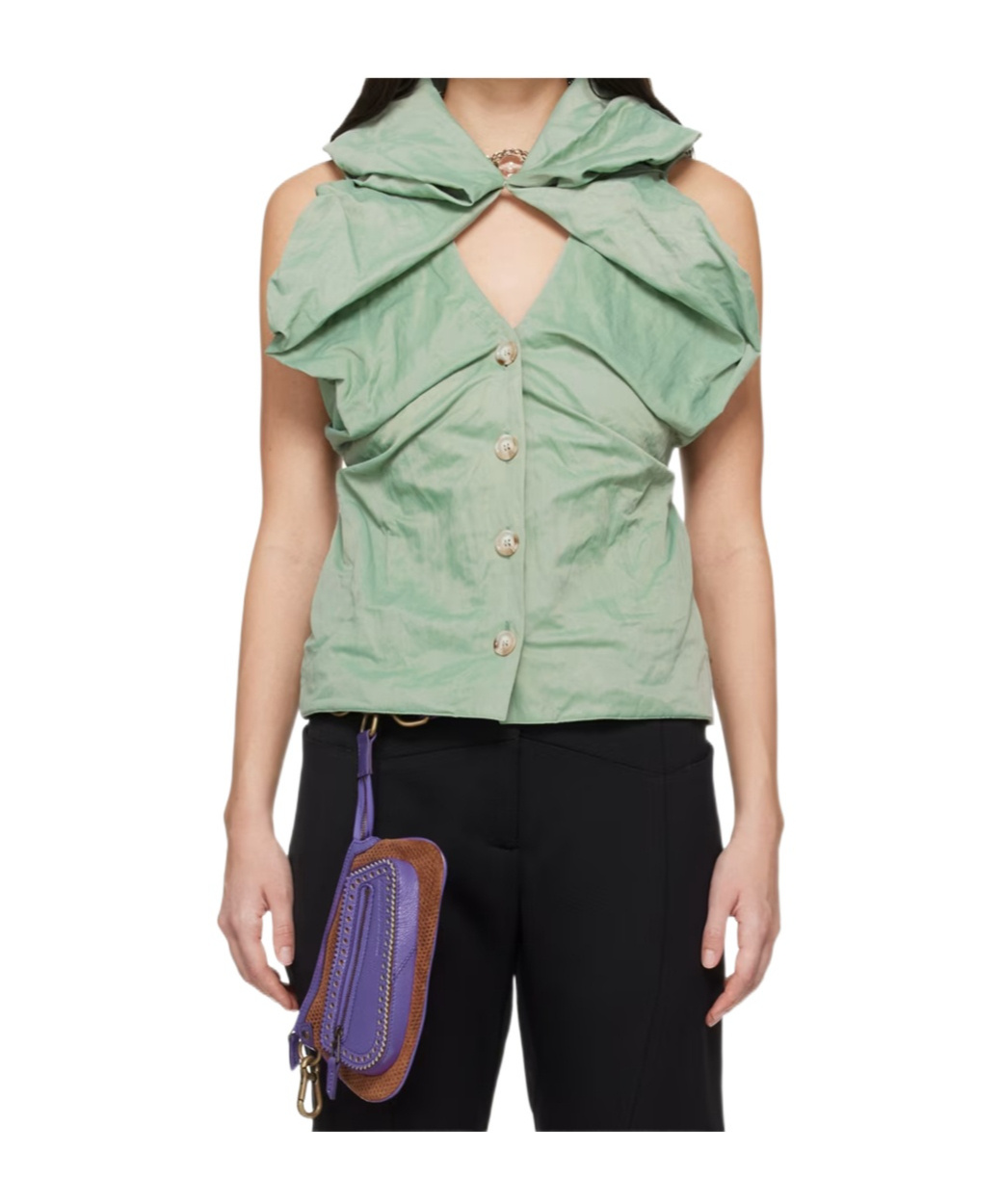 Kiko Kostadinov Green Lozan Tank Top In Green