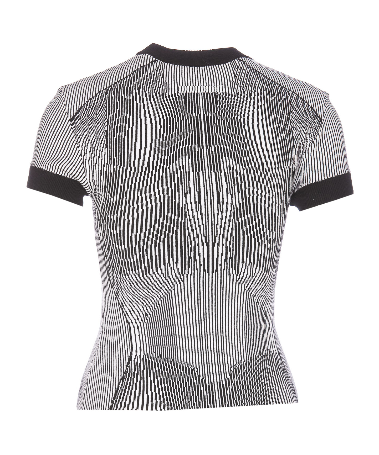 Shop Jean Paul Gaultier The Morphing Pinstripes Jacquard T-shirt In White
