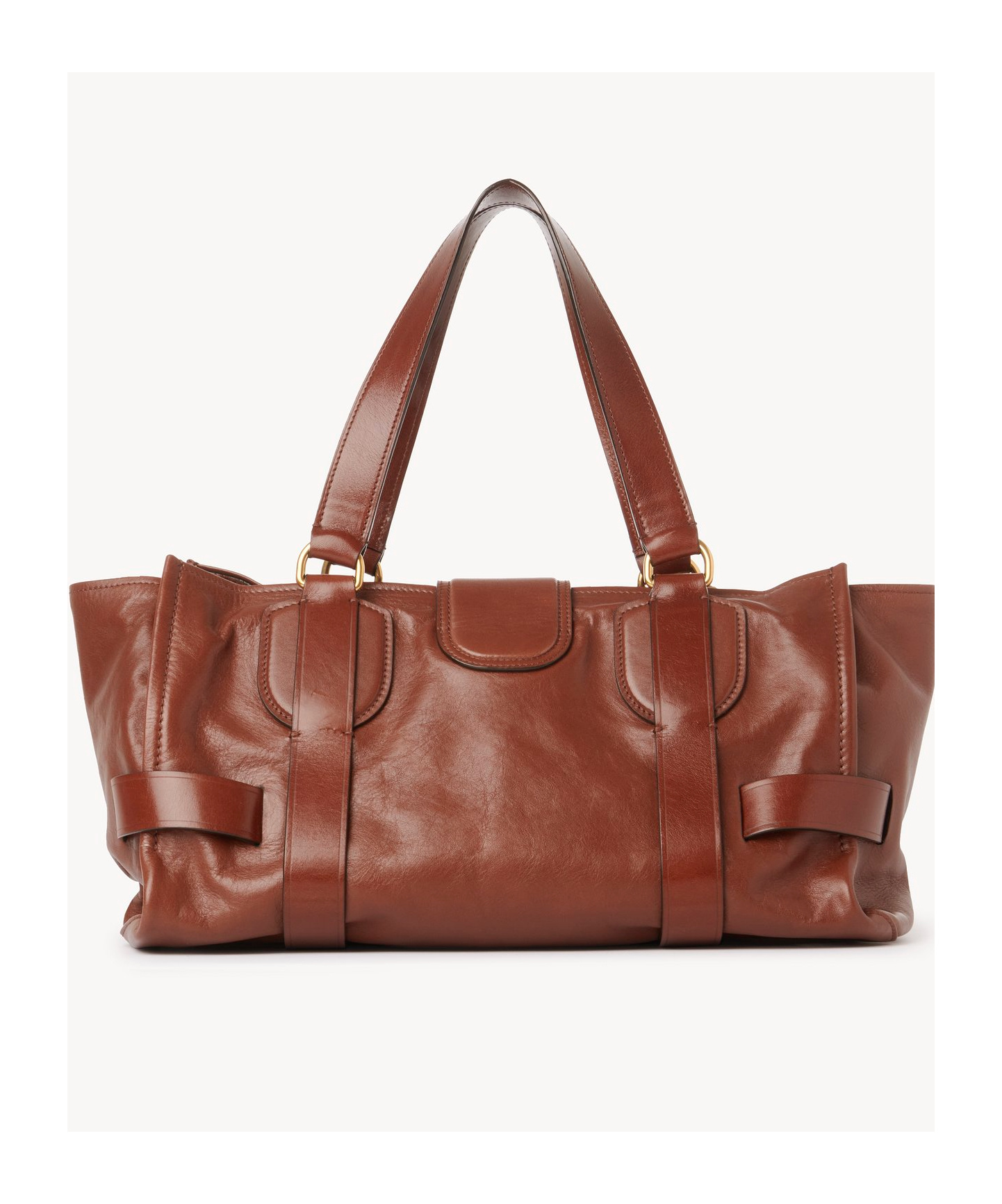 Chloé Kerala 25 Leather Handbag With Maxi Hook On The Front In Brown