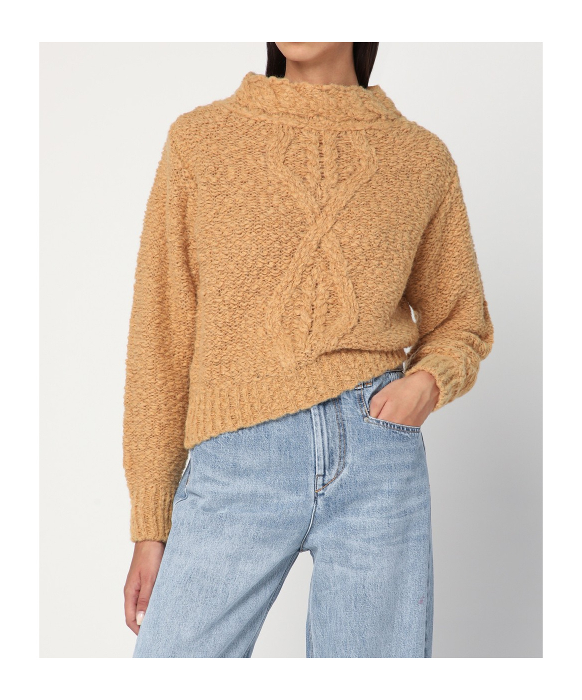 Isabel Marant Caramel-coloured Romane Sweater With Cable Knit Women In Brown