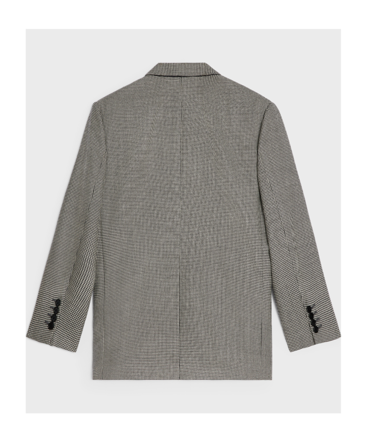 Celine Luxury Houndstooth Wool-cashmere Jacket In Gray