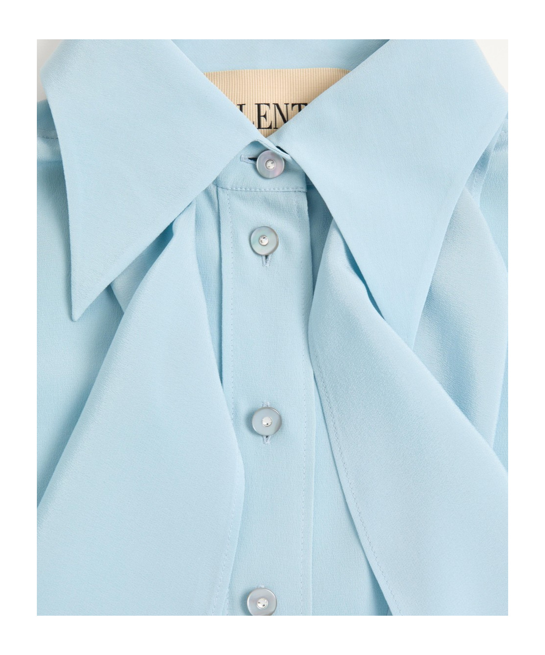 Valentino Crepe De Chine Shirt In Blue