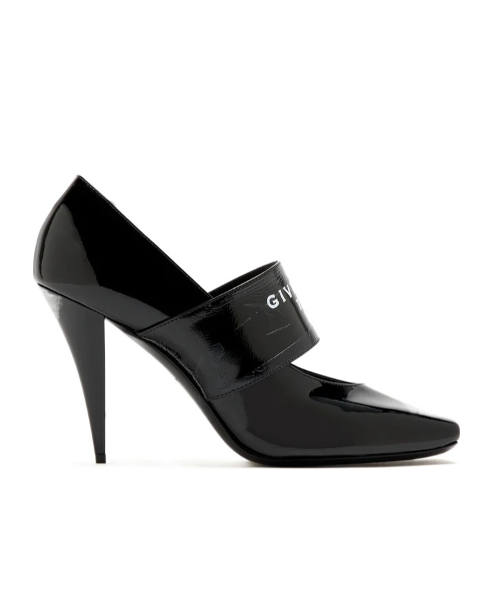 Givenchy Paris Logo Printed 1952 Square-toe Pumps In Black