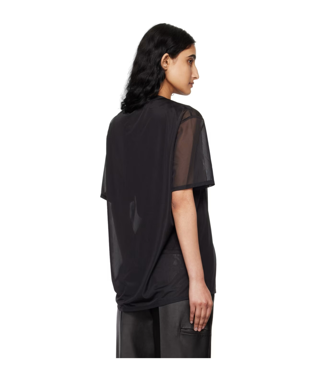 Helmut Lang Black Sheer T-shirt In Black