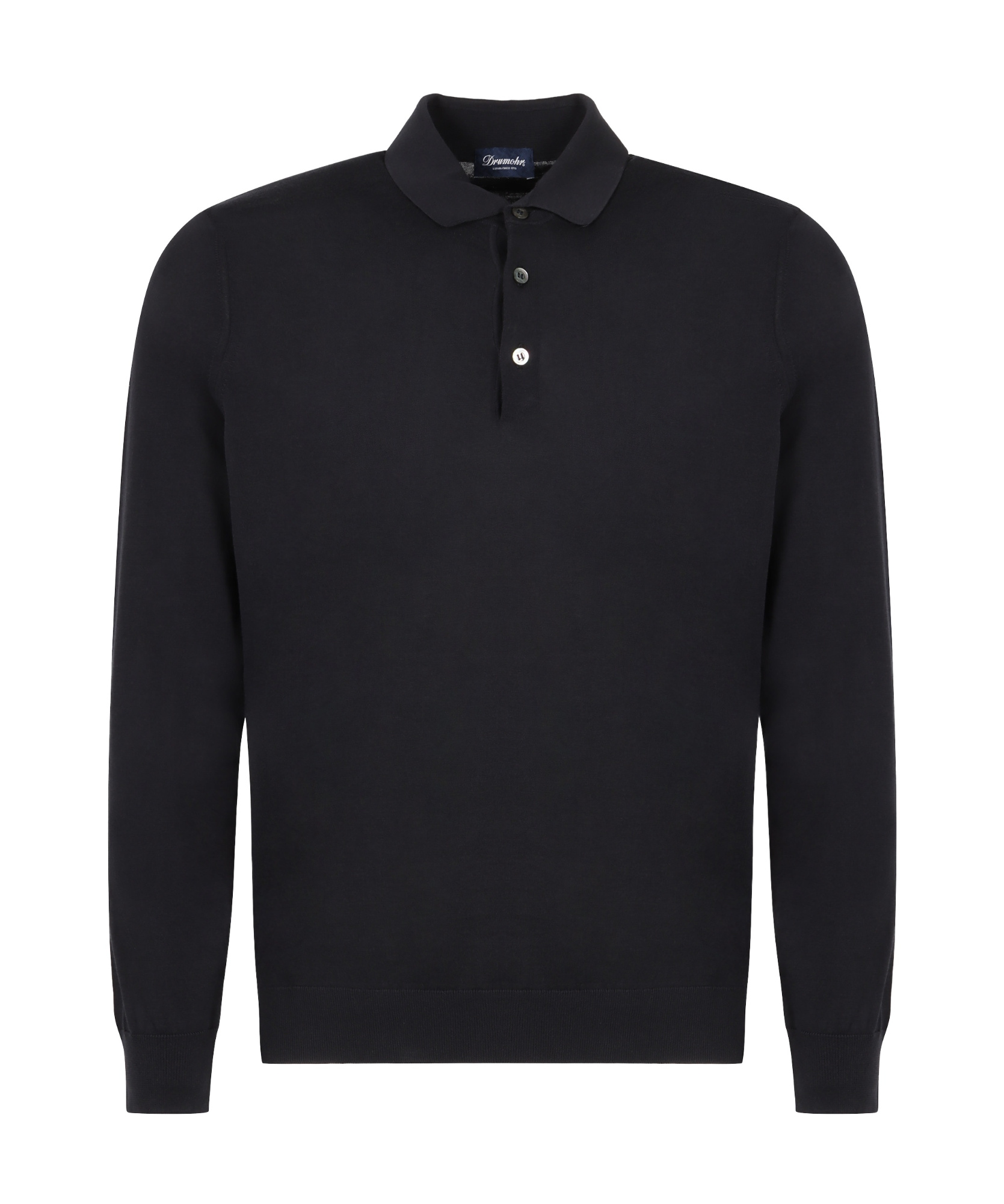 Drumohr Navy Blue Knit Sweater In Black