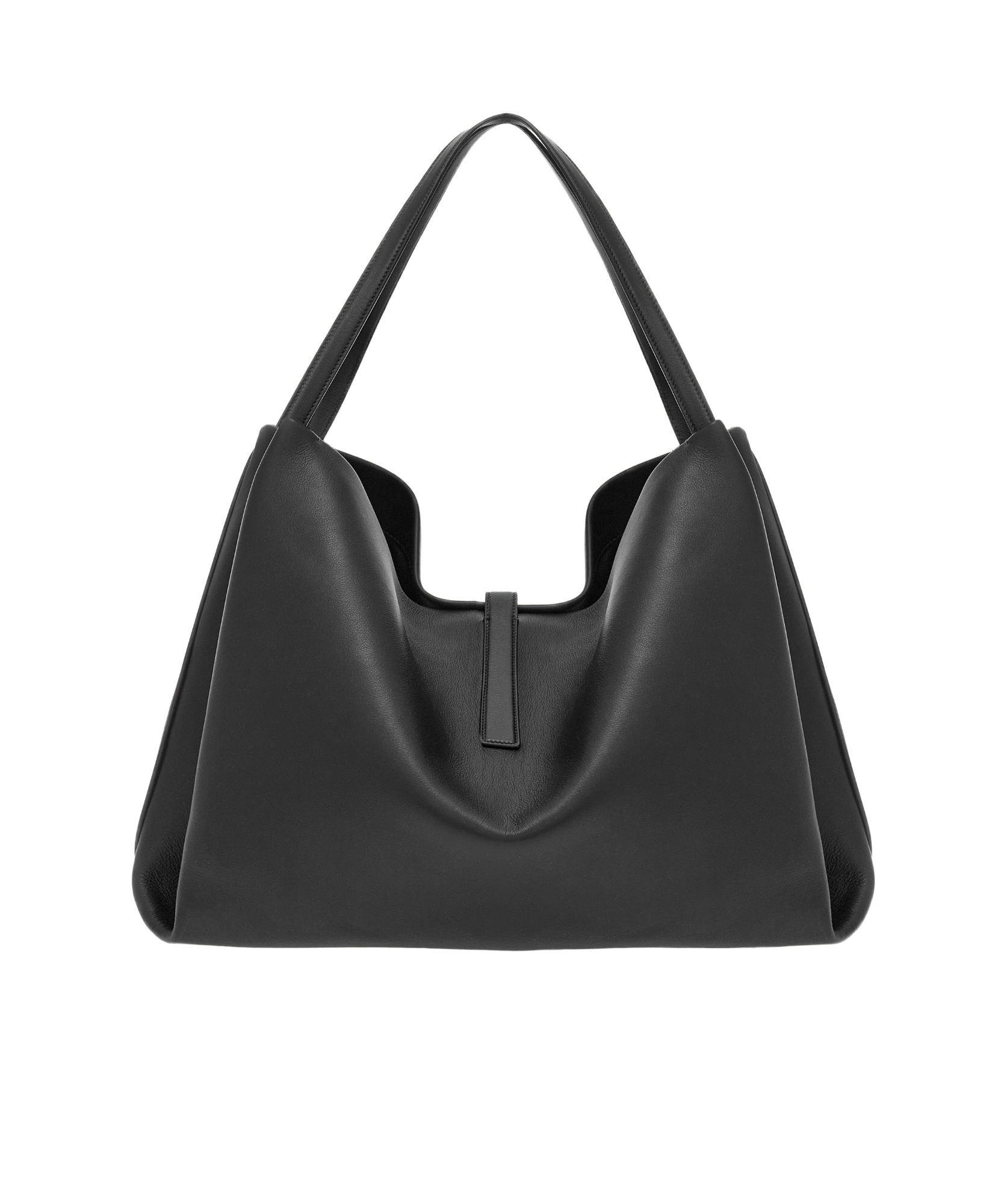 Ferragamo Gancini Medium Leather Tote Bag In Black