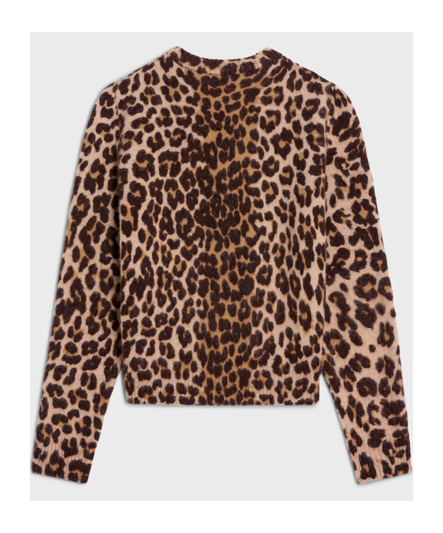 Celine Leopard Print Cashmere Cardigan In Brown