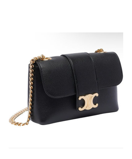 Celine Supple Calfskin Victoire Medium Crossbody Bag In Black