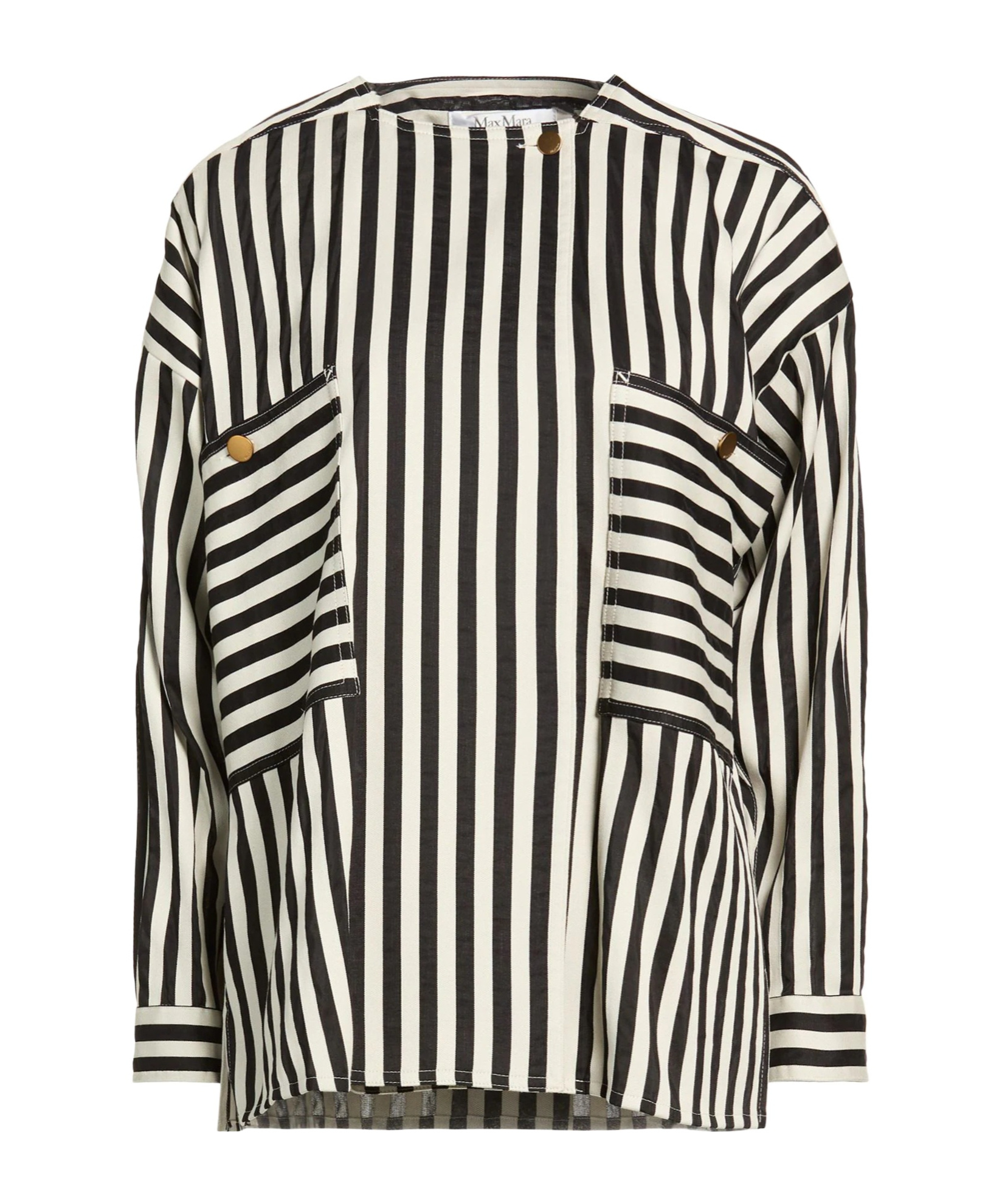 Max Mara Striped Blazer In Black