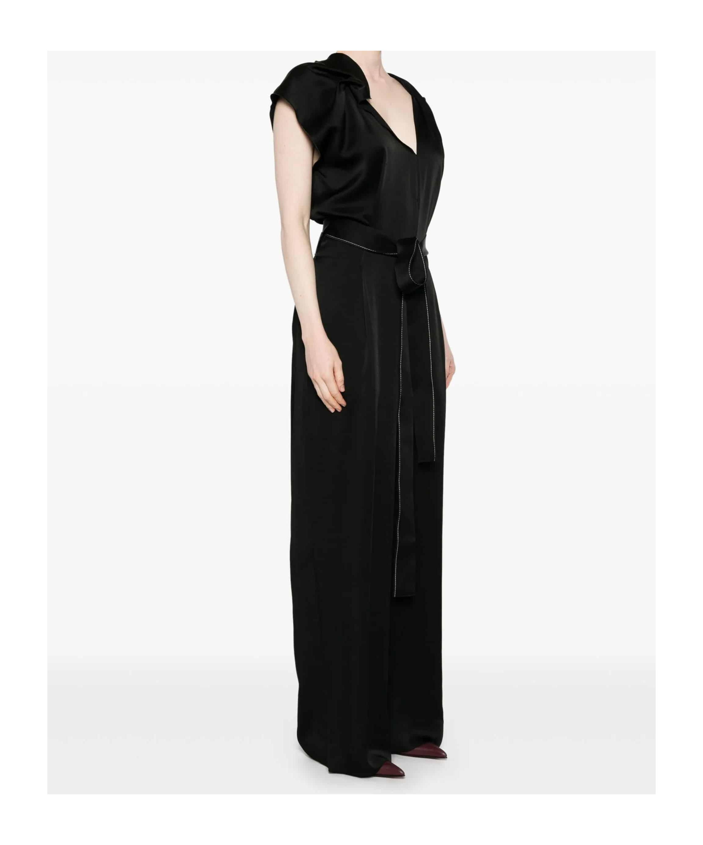 Shop Victoria Beckham Draped Jumpsuit In Black