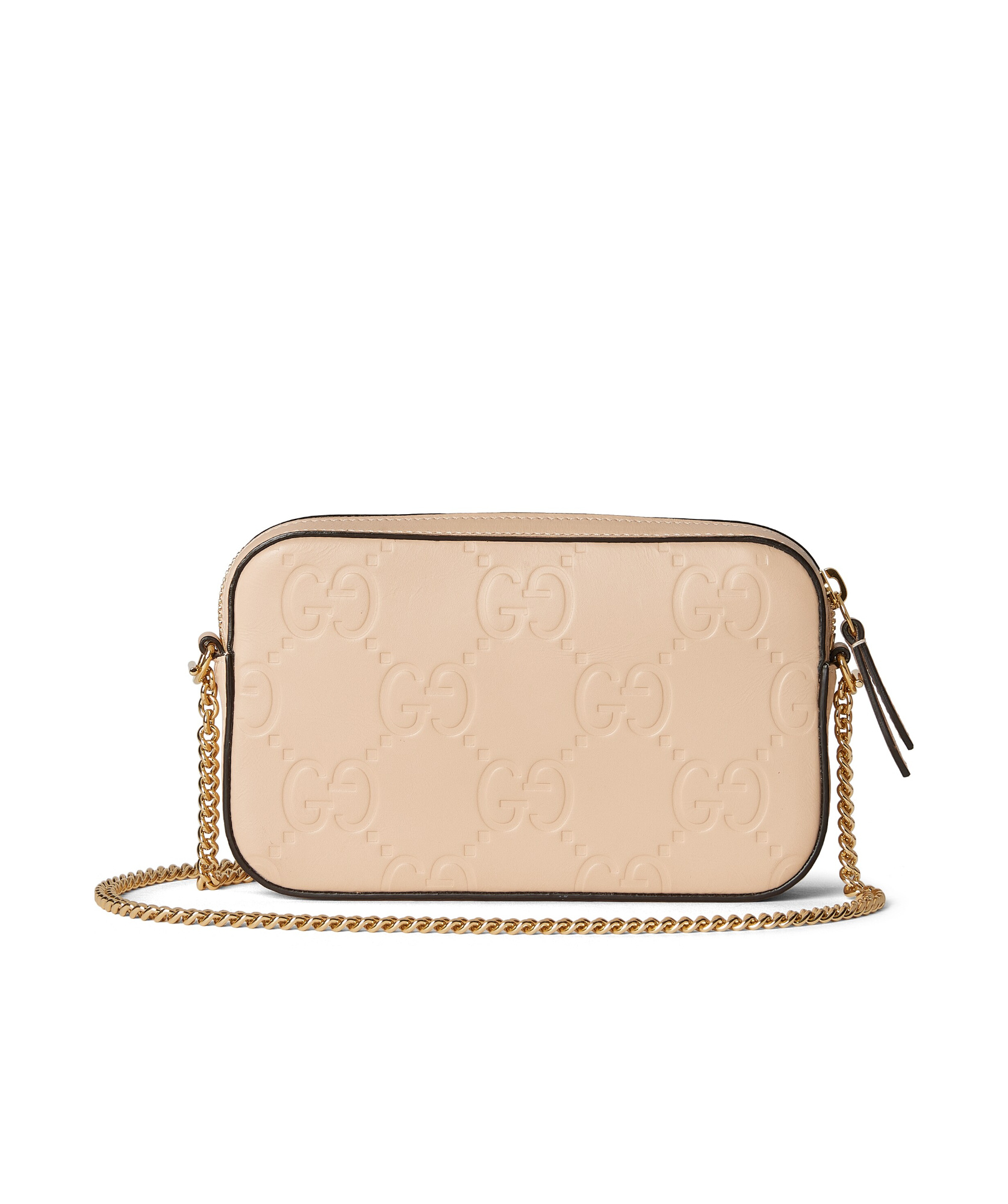 Gucci Mini Gg Leather Shoulder Bag In Nude