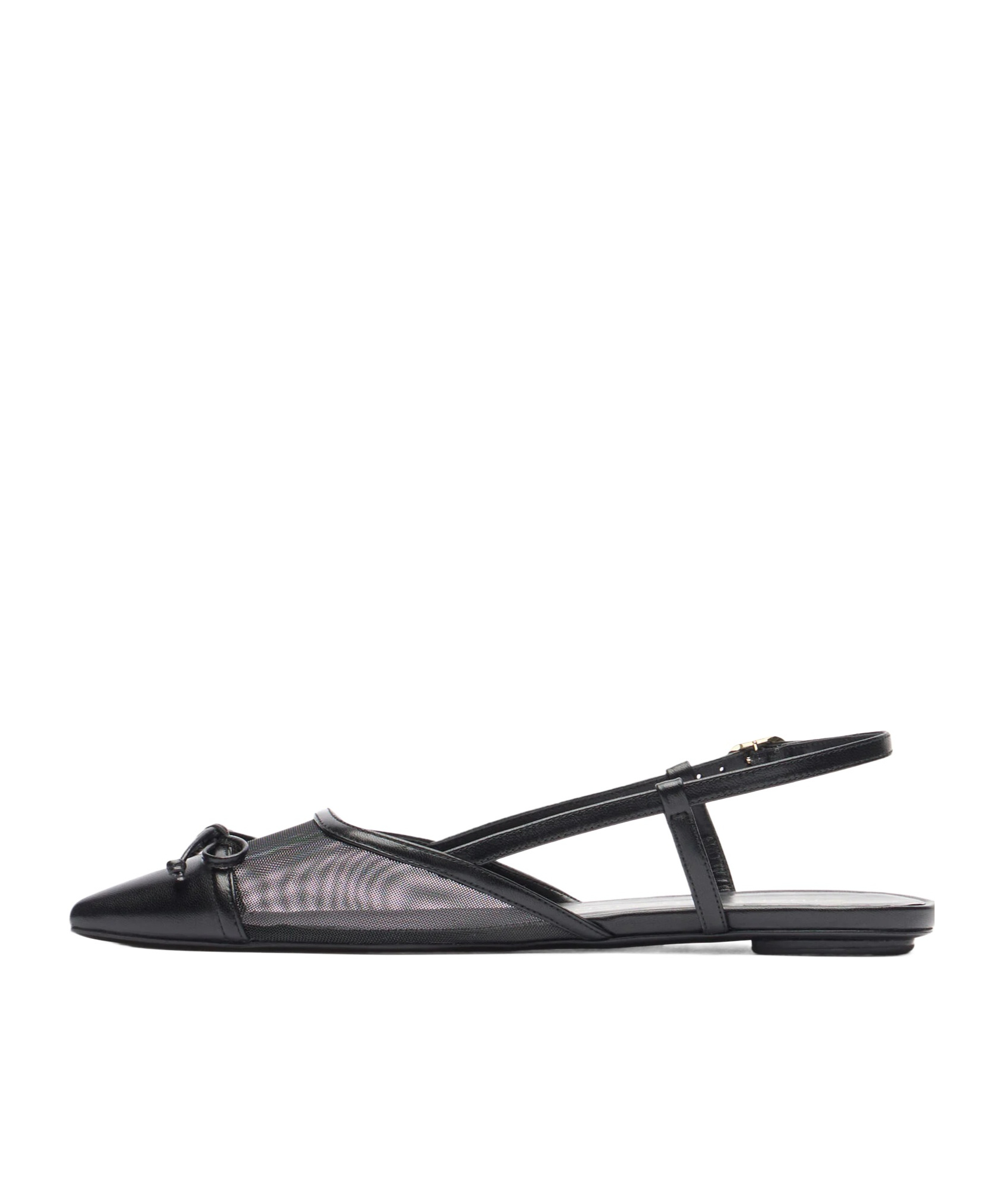 Stuart Weitzman Black Slingback Ballerinas With Pointed Design