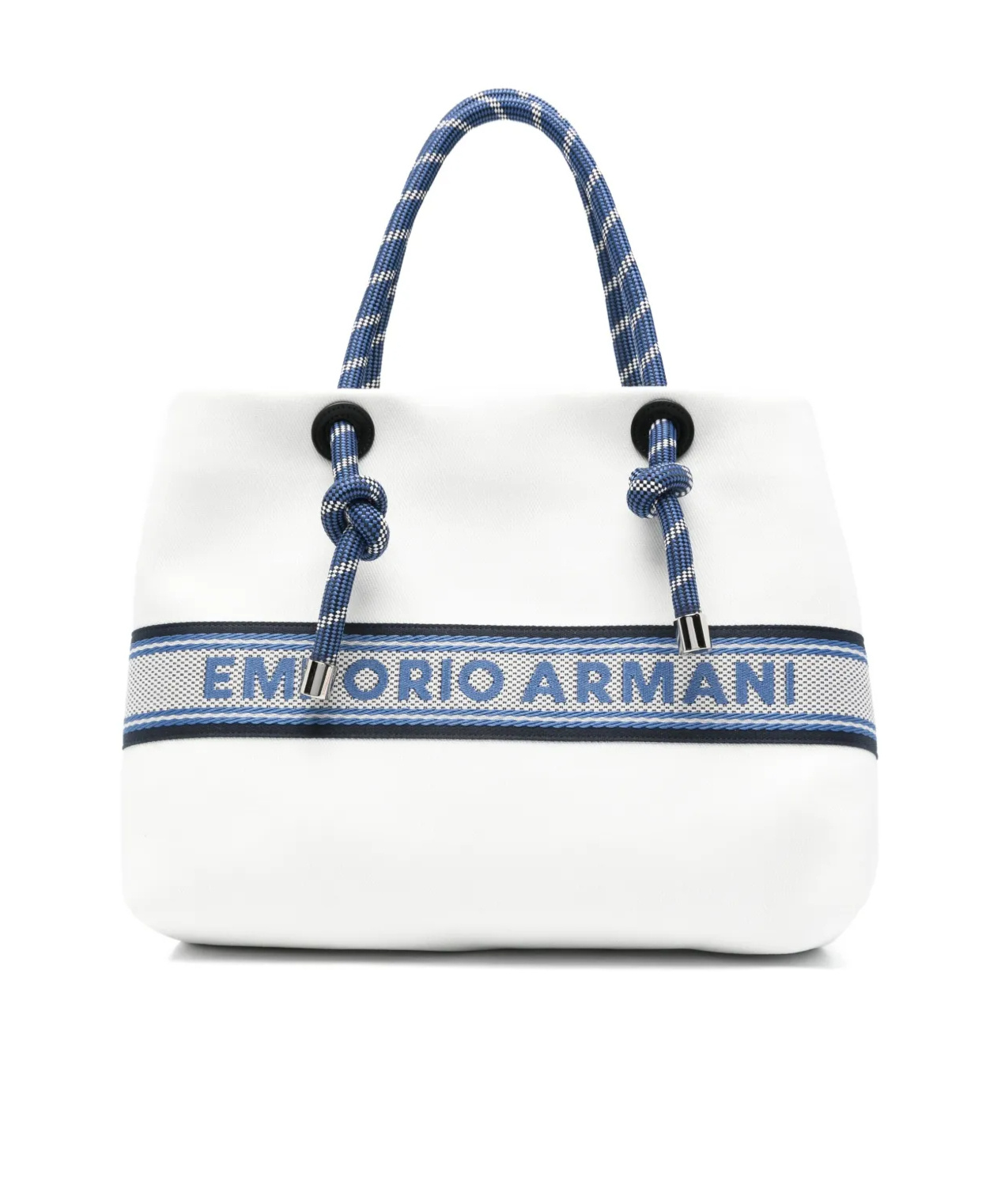 Shop Emporio Armani Logo-embroidered Tote Bag In White