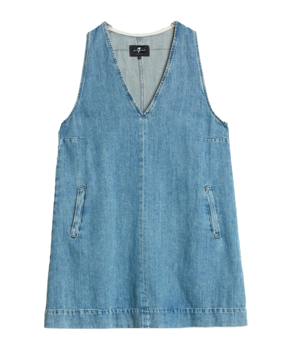 7 For All Mankind V Neck Dress Arizona Clothing In Blue