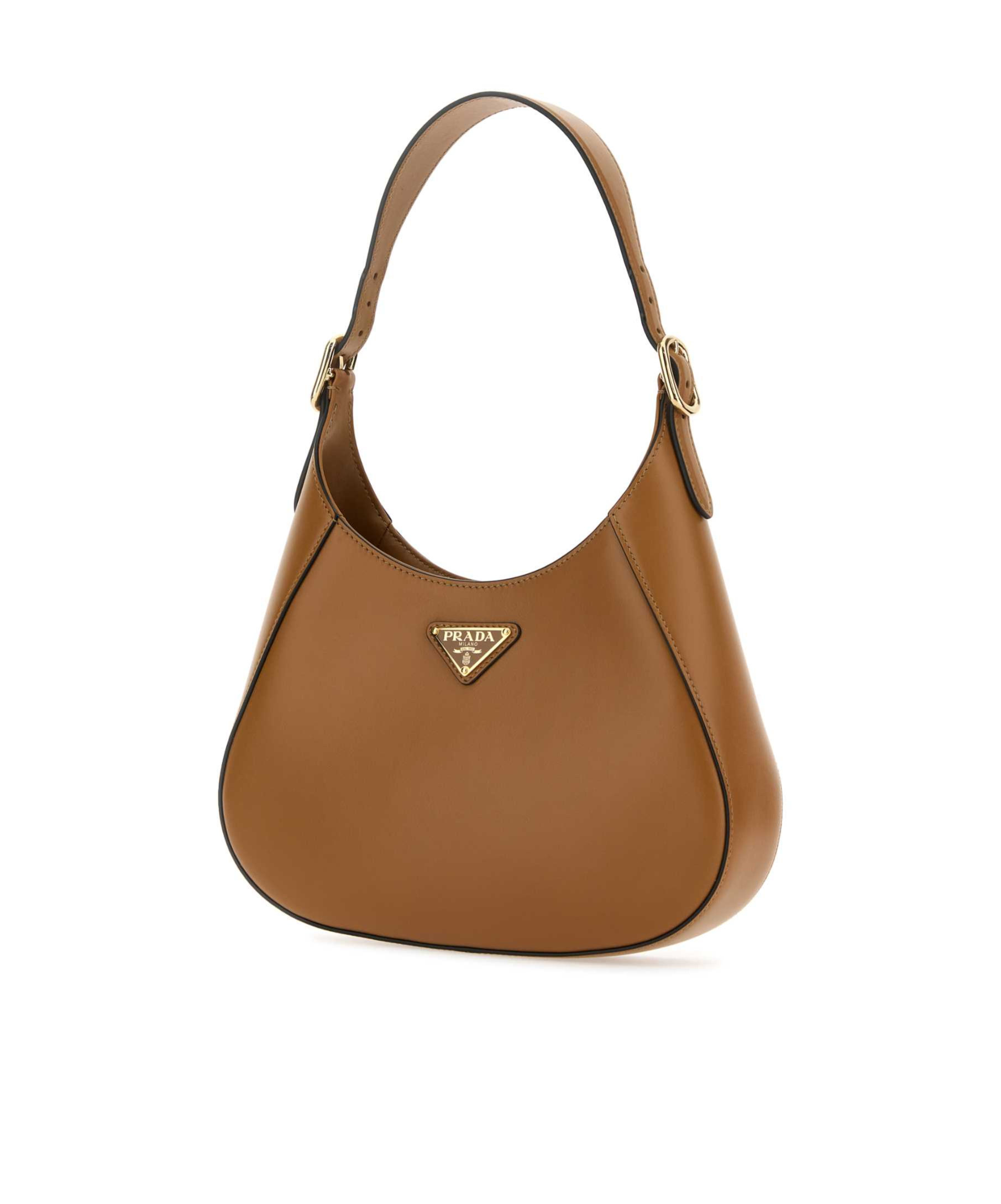 Prada City Leather Shoulder Bag In Brown