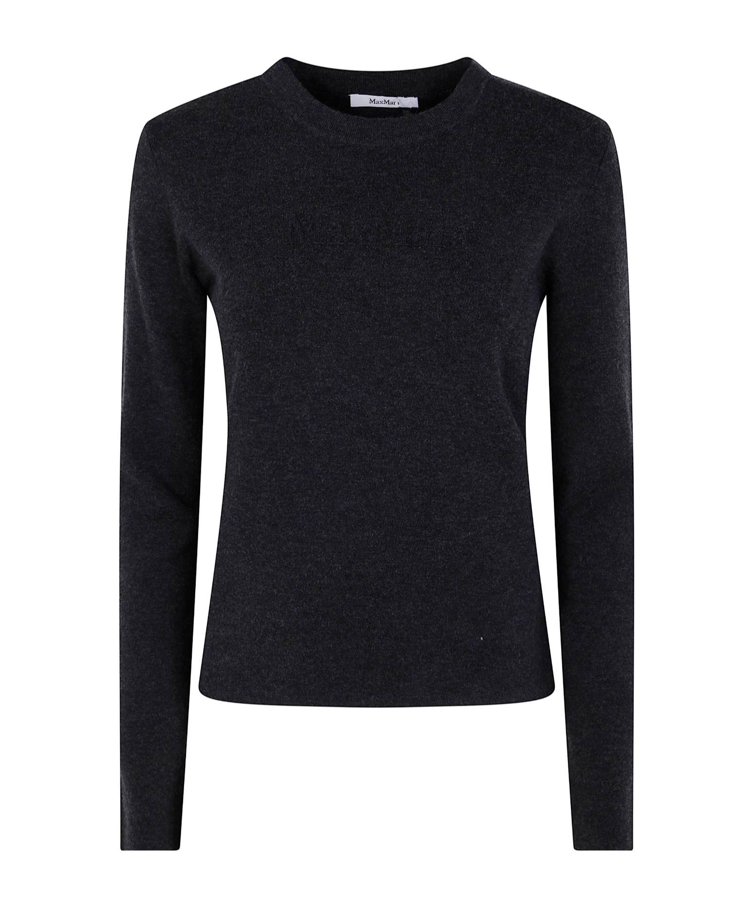 Max Mara Long-sleeve Round-neck Sweater In Black