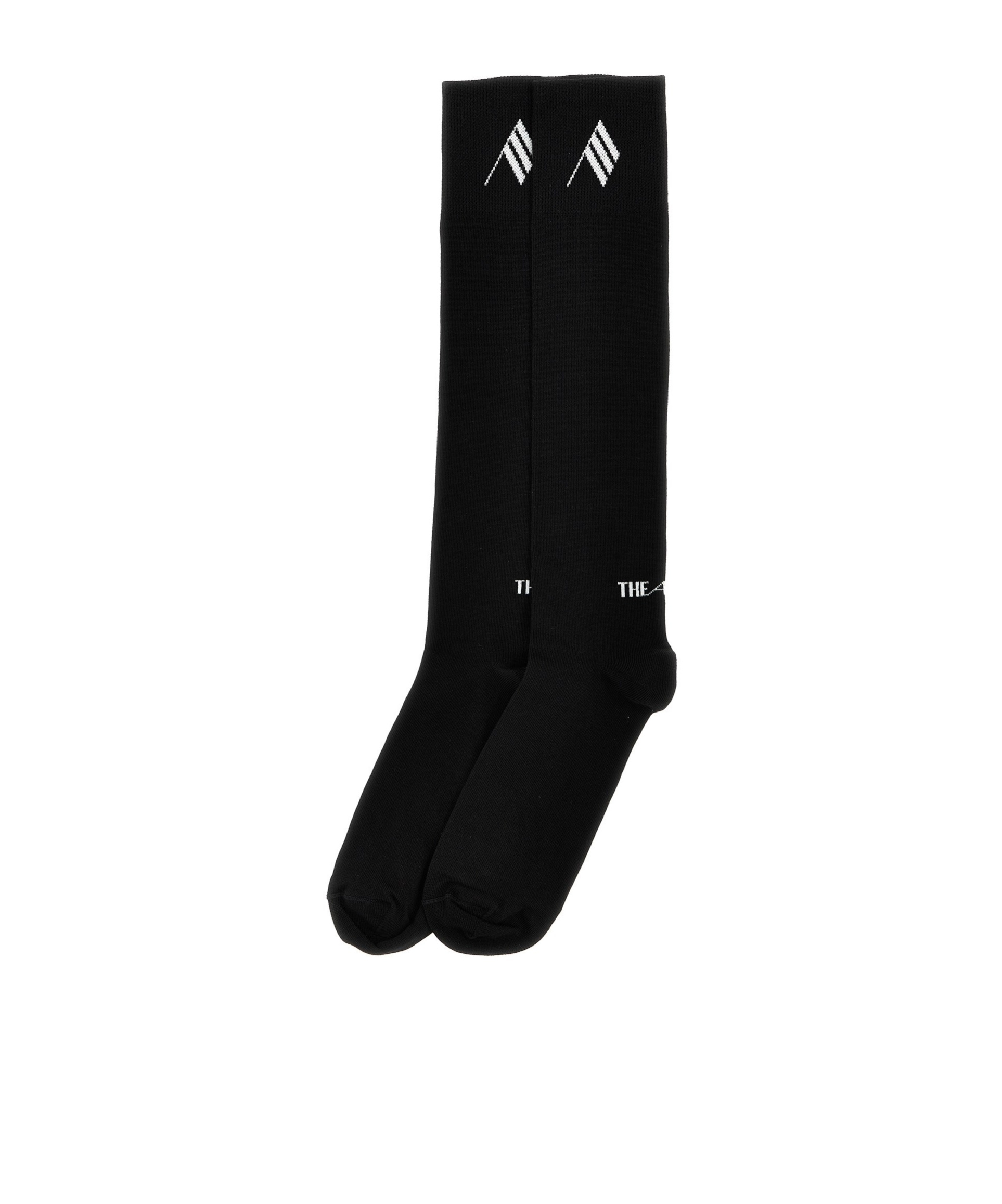 Attico Logo-embroidered Socks In Black