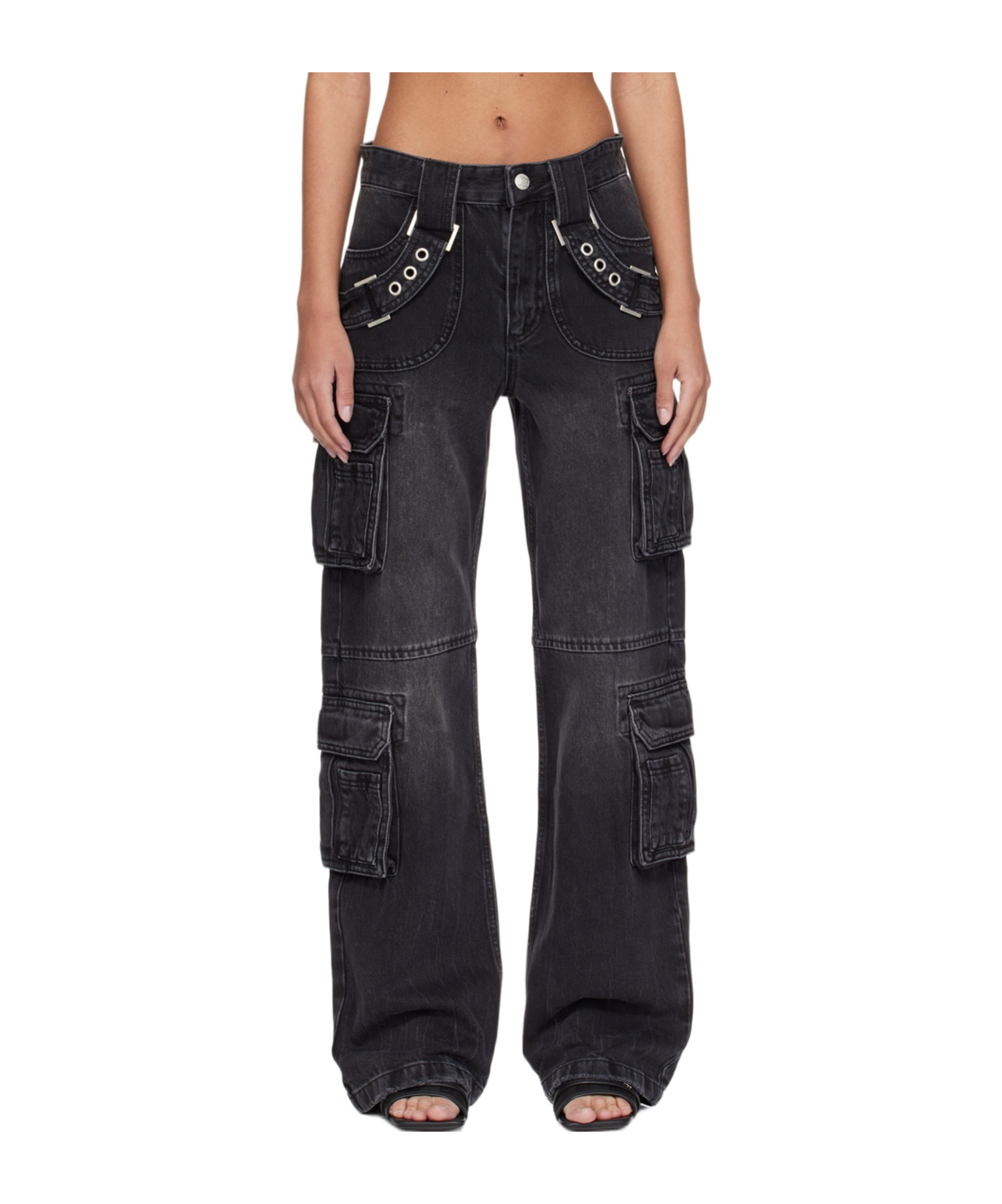 Misbhv Harness Strap Cargo Trouser In Black
