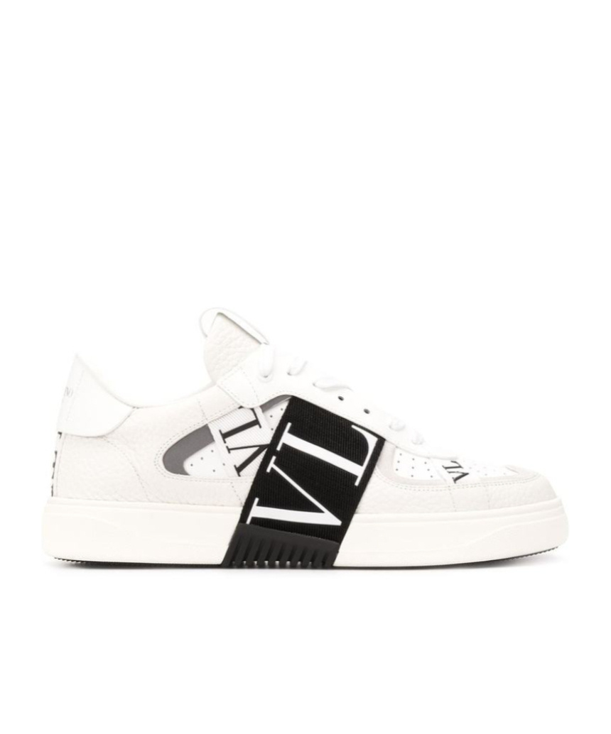 Valentino Vl7n Leather And Fabric Low-top Sneakers In White