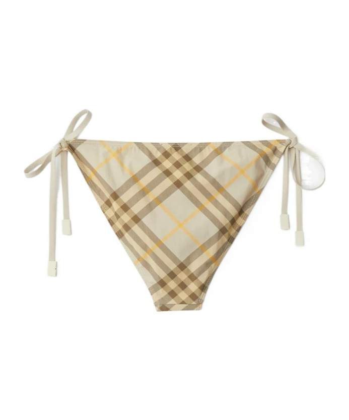 Burberry Check Print Bottom Swimsuit In Nude