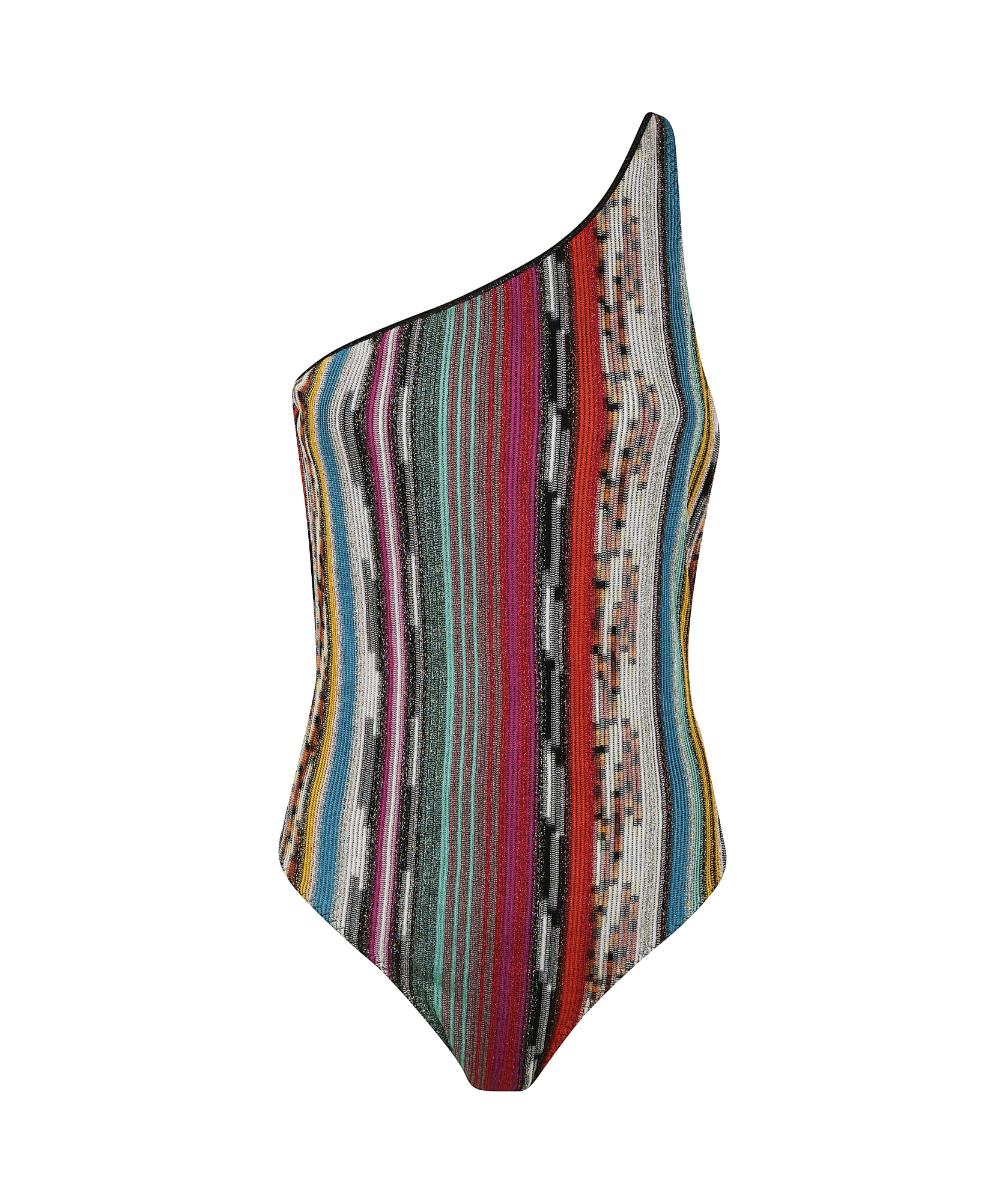 Missoni Metallic Asymmetric One-piece Swimsuit In Multidark