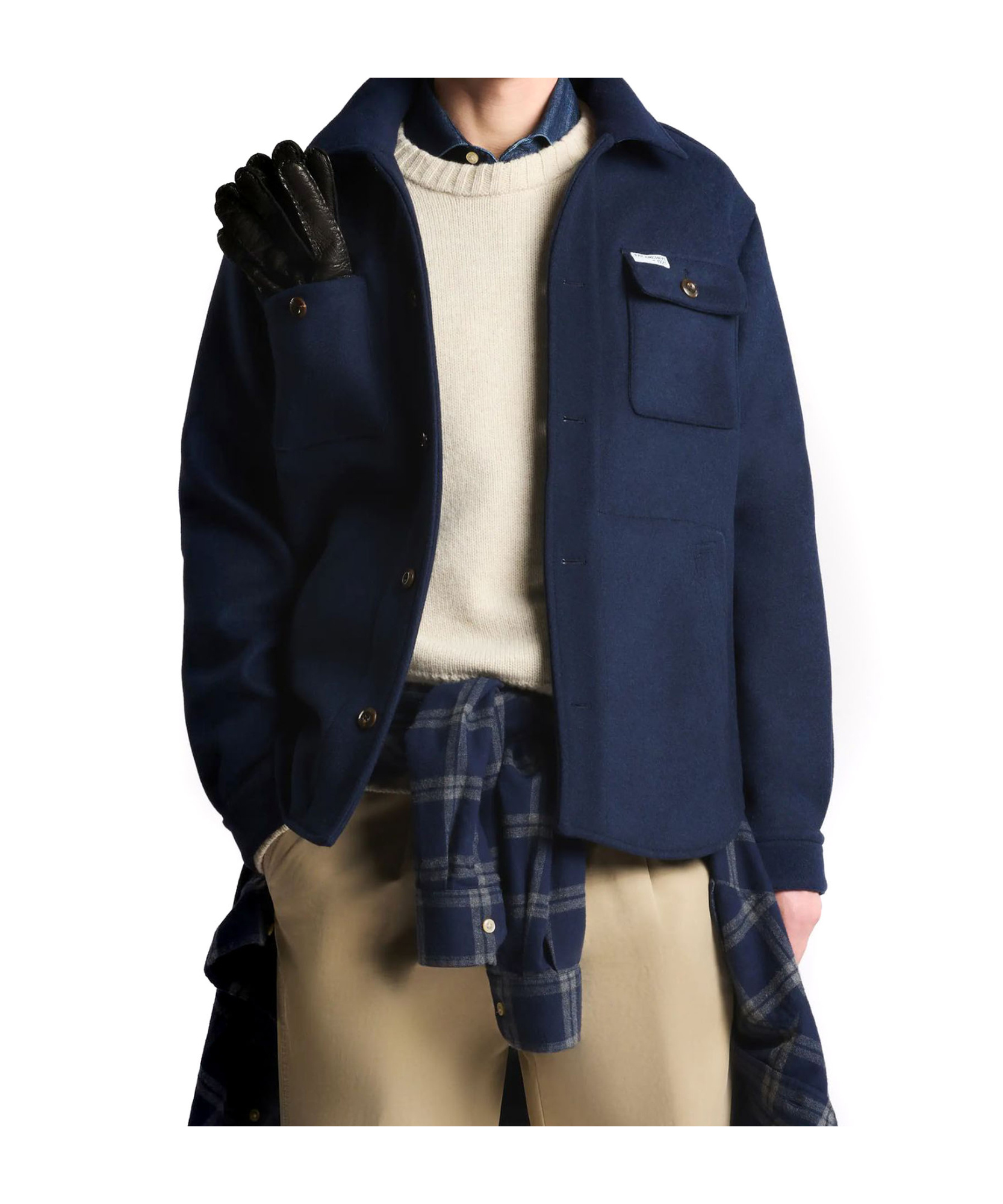Fay Button-fastening Flap-pocket Shirt Jacket In Blue
