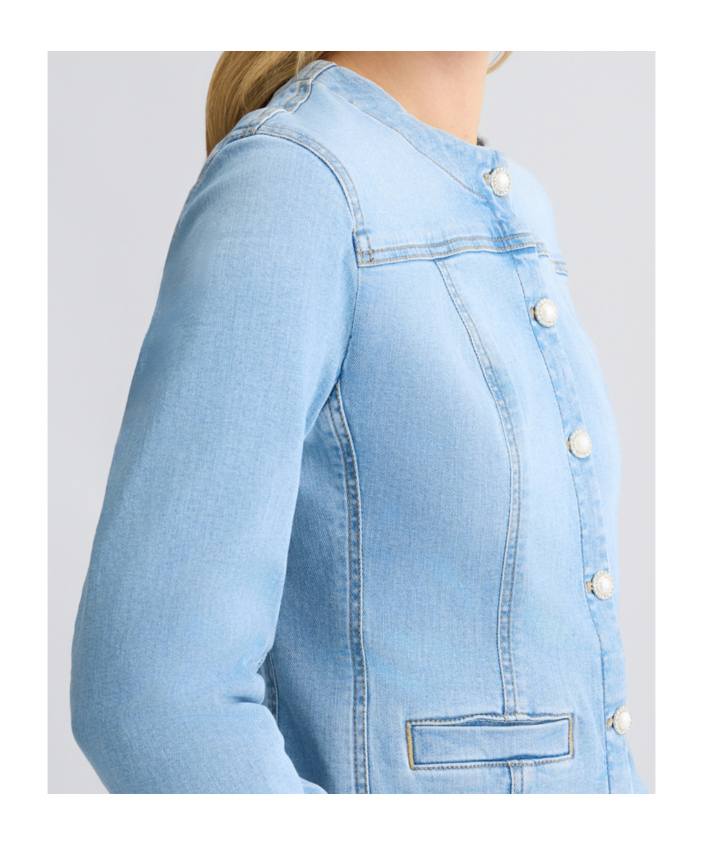 Shop Liu •jo Liu Jo Button-up Denim Jacket In Blue