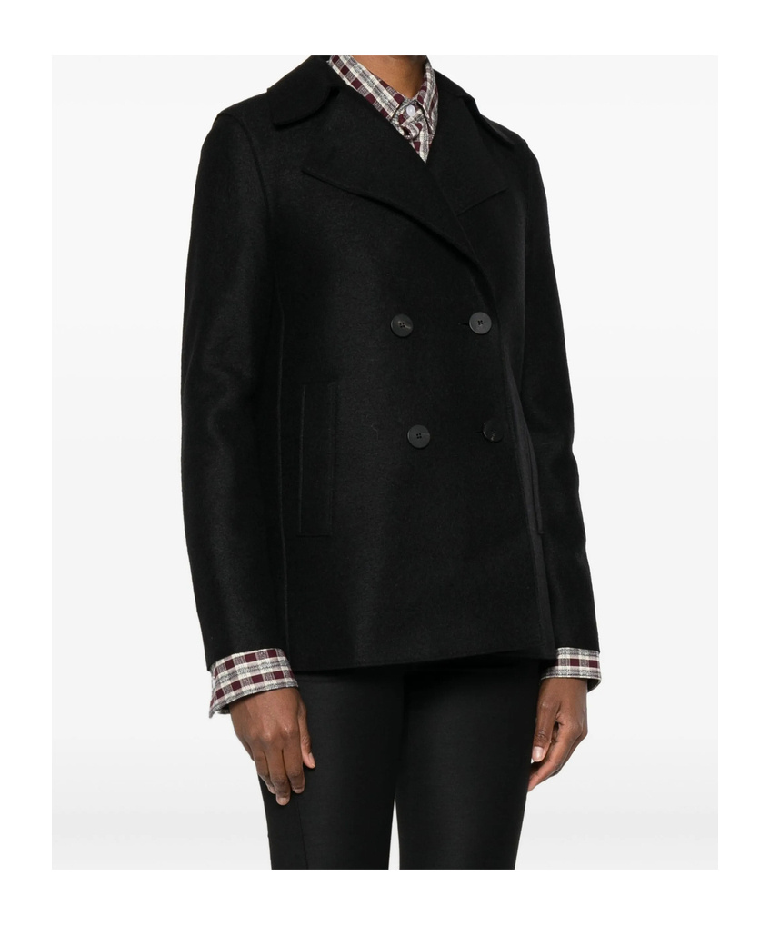Harris Wharf London Double-breasted Jacket In Black