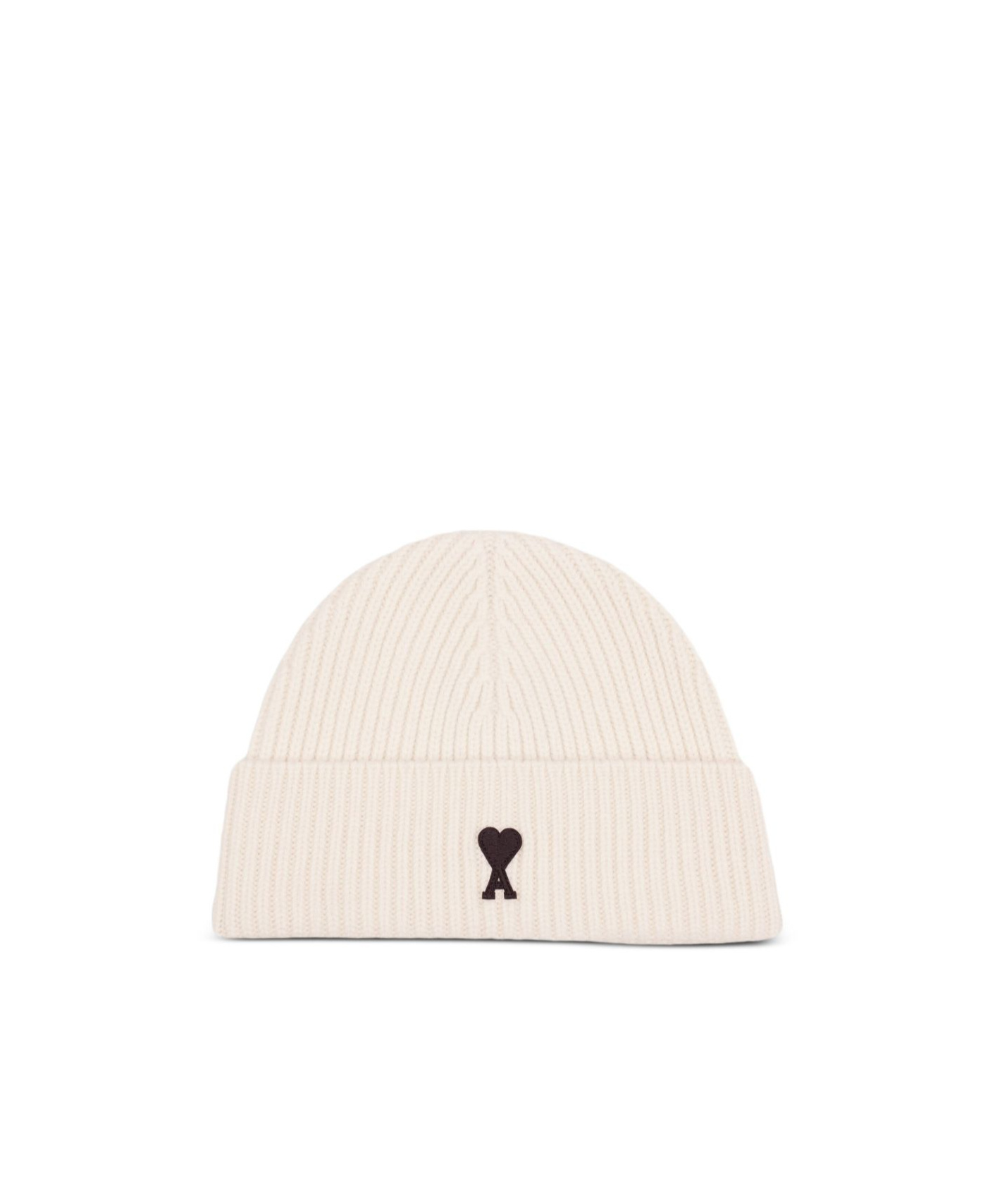Ami Alexandre Mattiussi Ami Paris Wool Ami Paris De Coeur Beanie In Neutral