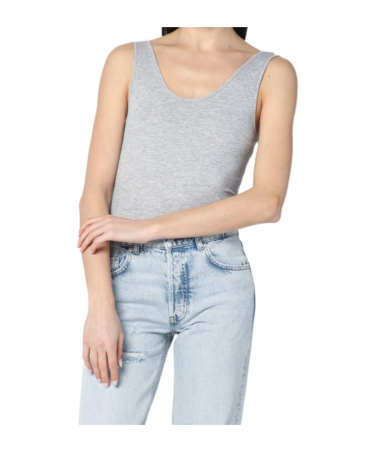 Shop Anine Bing Ginny Bodysuit In Grey