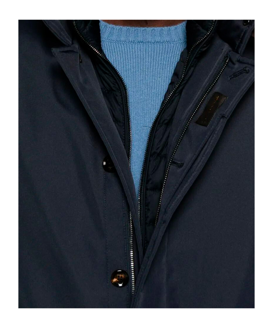 Moorer Buttoned Coat In Blue