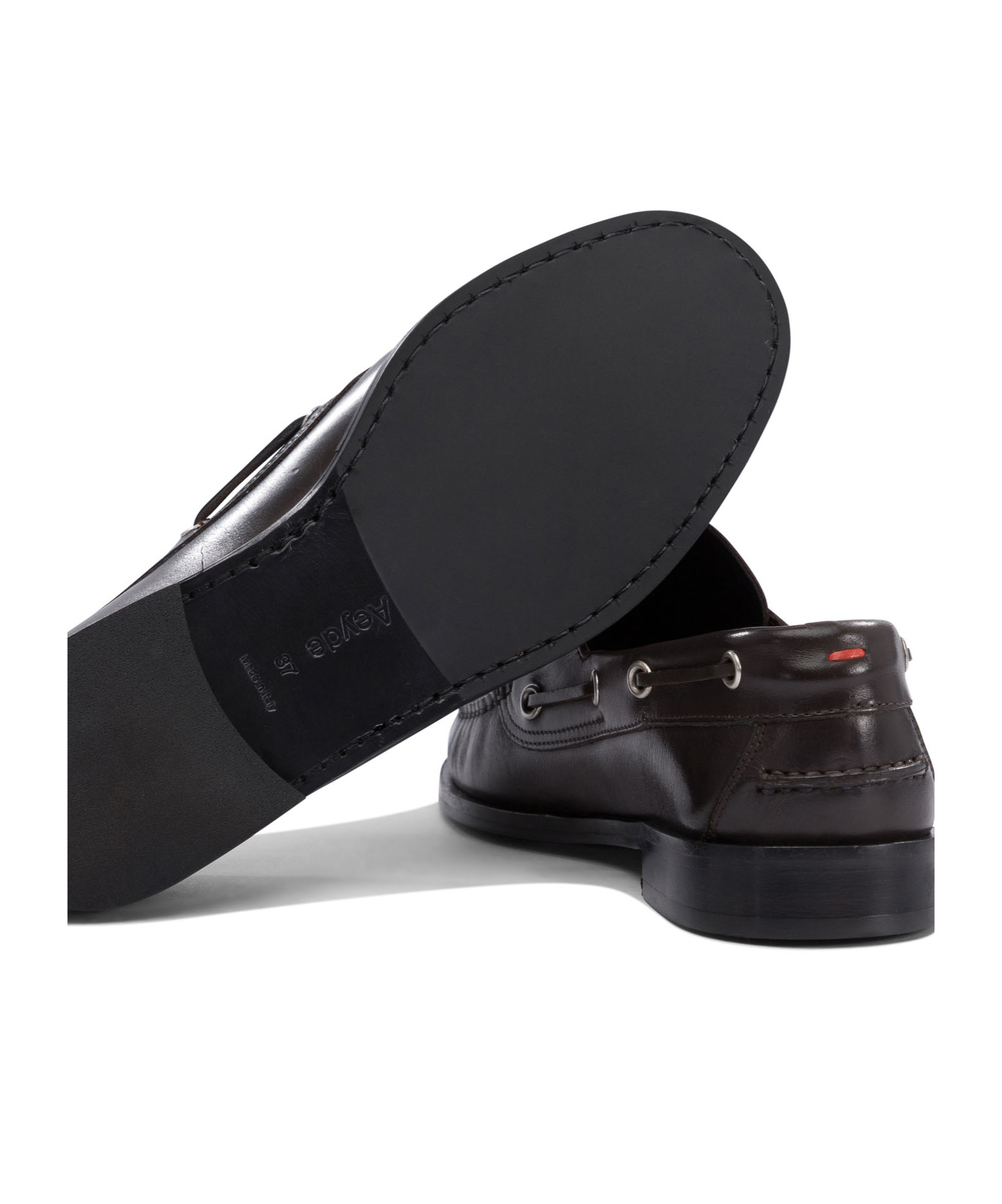 Aeyde 15mm Harris Leather Boat Shoes In Brown