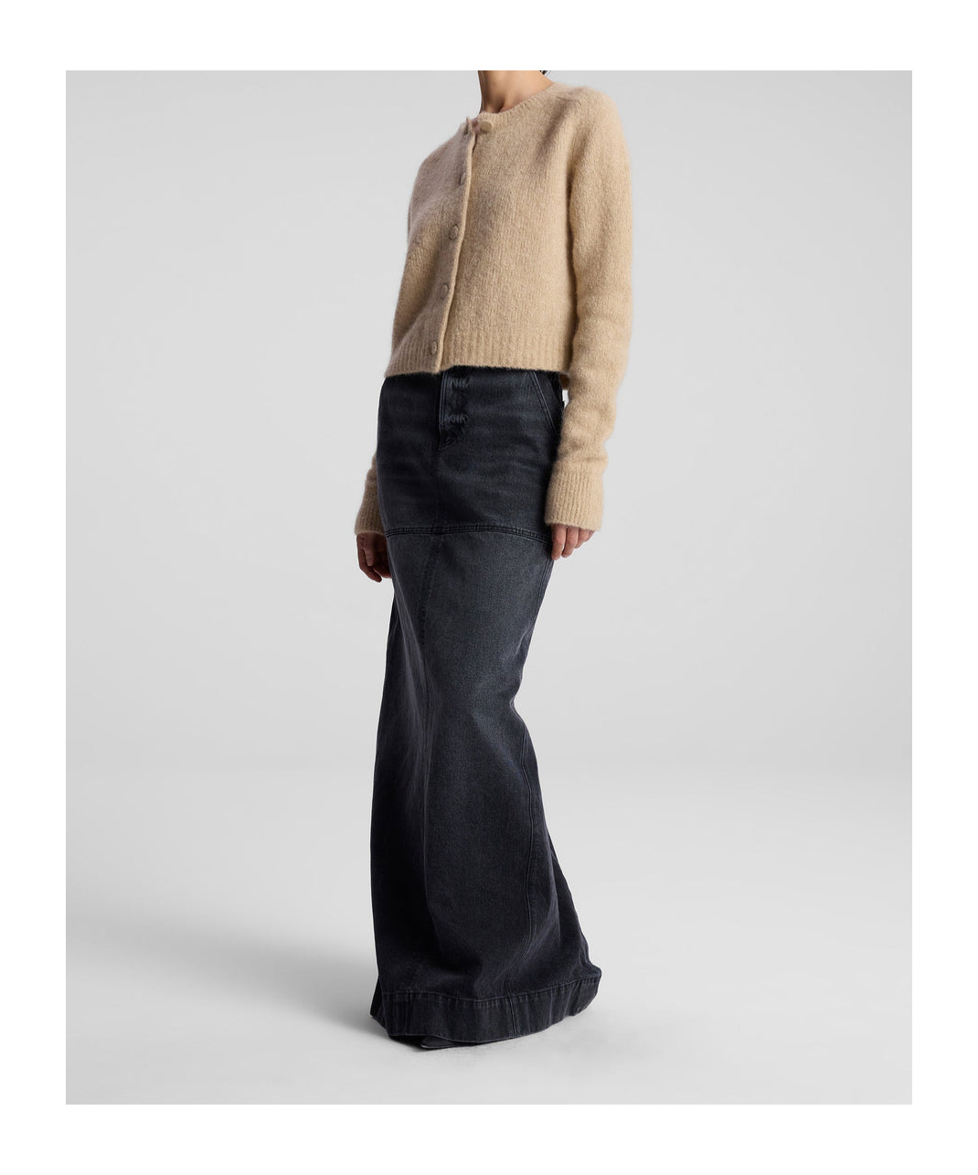 A.l.c Long-sleeved Cardigan In Dark Grey Brown