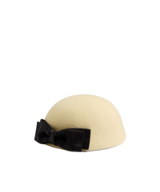 Valentino Bow-embellished Cloche Hat In Neutral