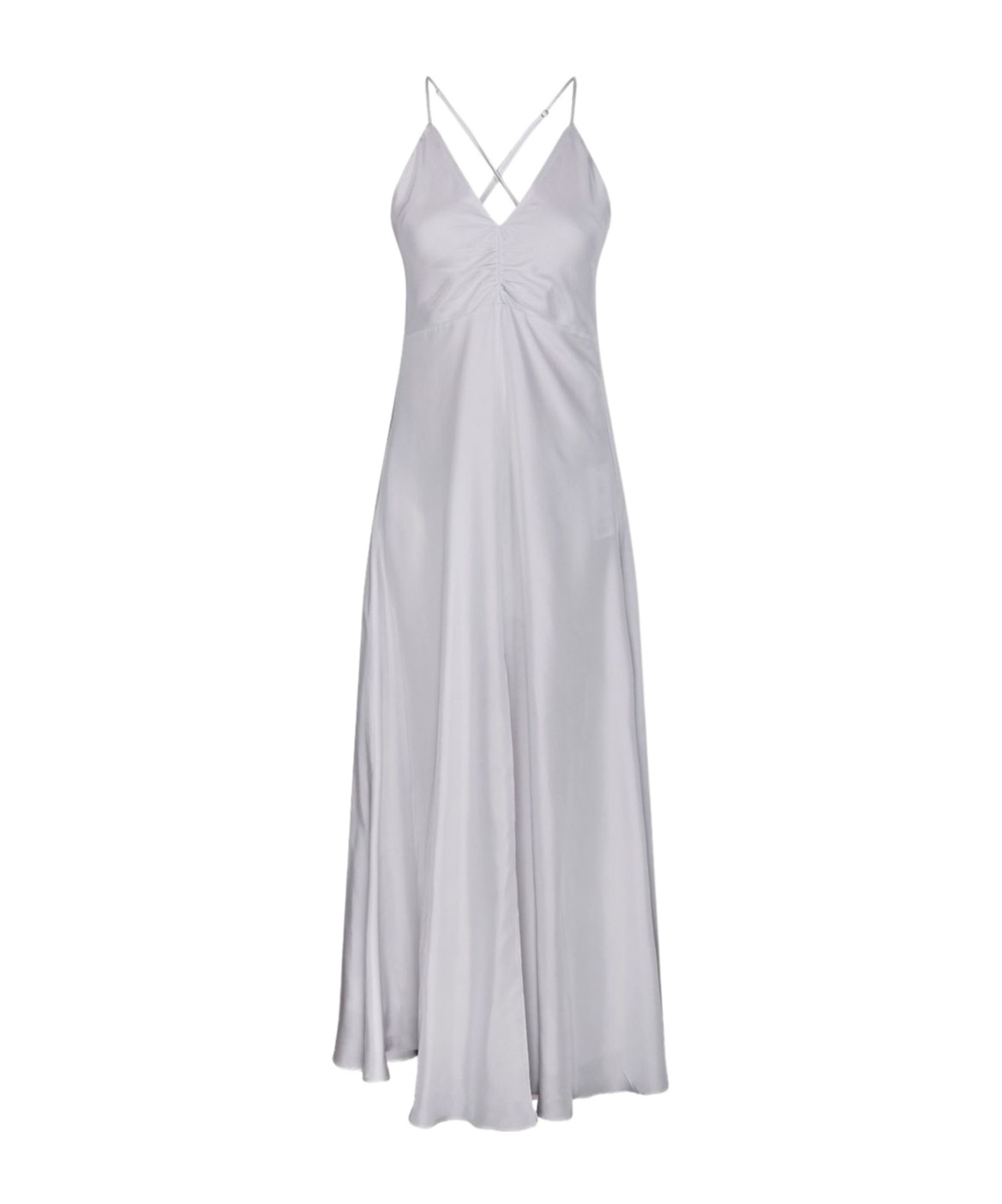 Shop Forte Forte Cross Strap Flare Dress In Grey