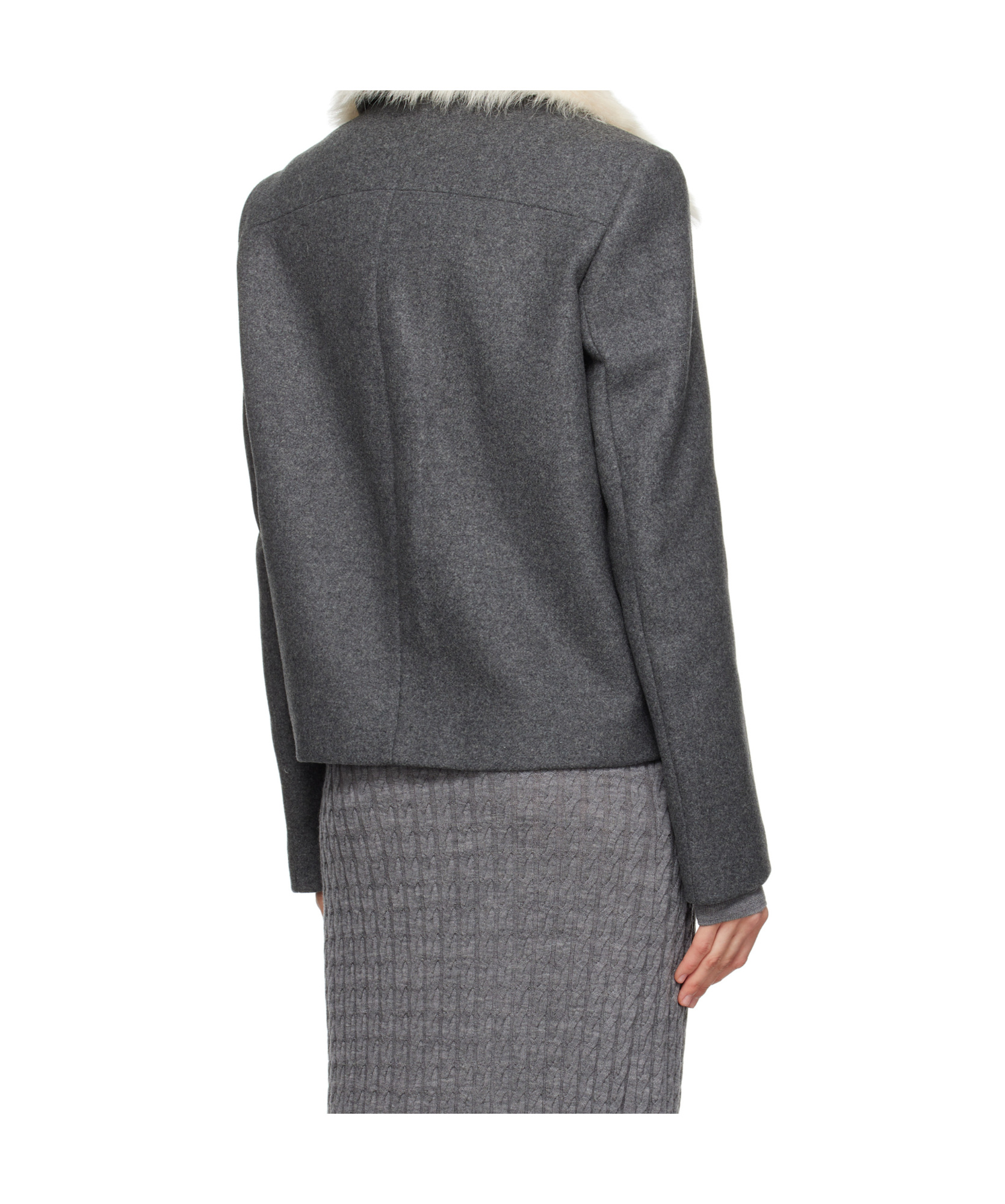 Totême Gray Shearling Collar Jacket In Gray