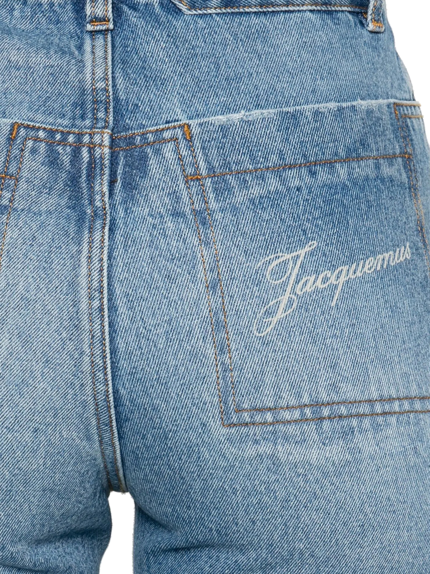 Jacquemus Denim Trousers With Belt Loops In Blue