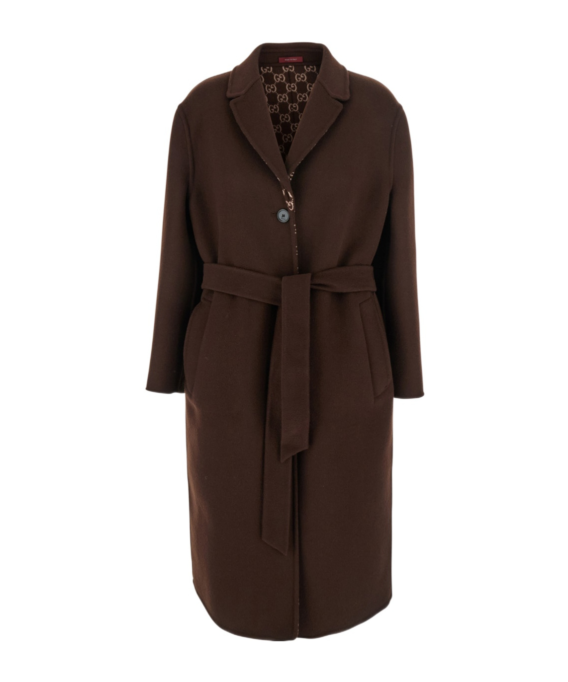 Gucci Silk And Wool Reversible Coat In Brown