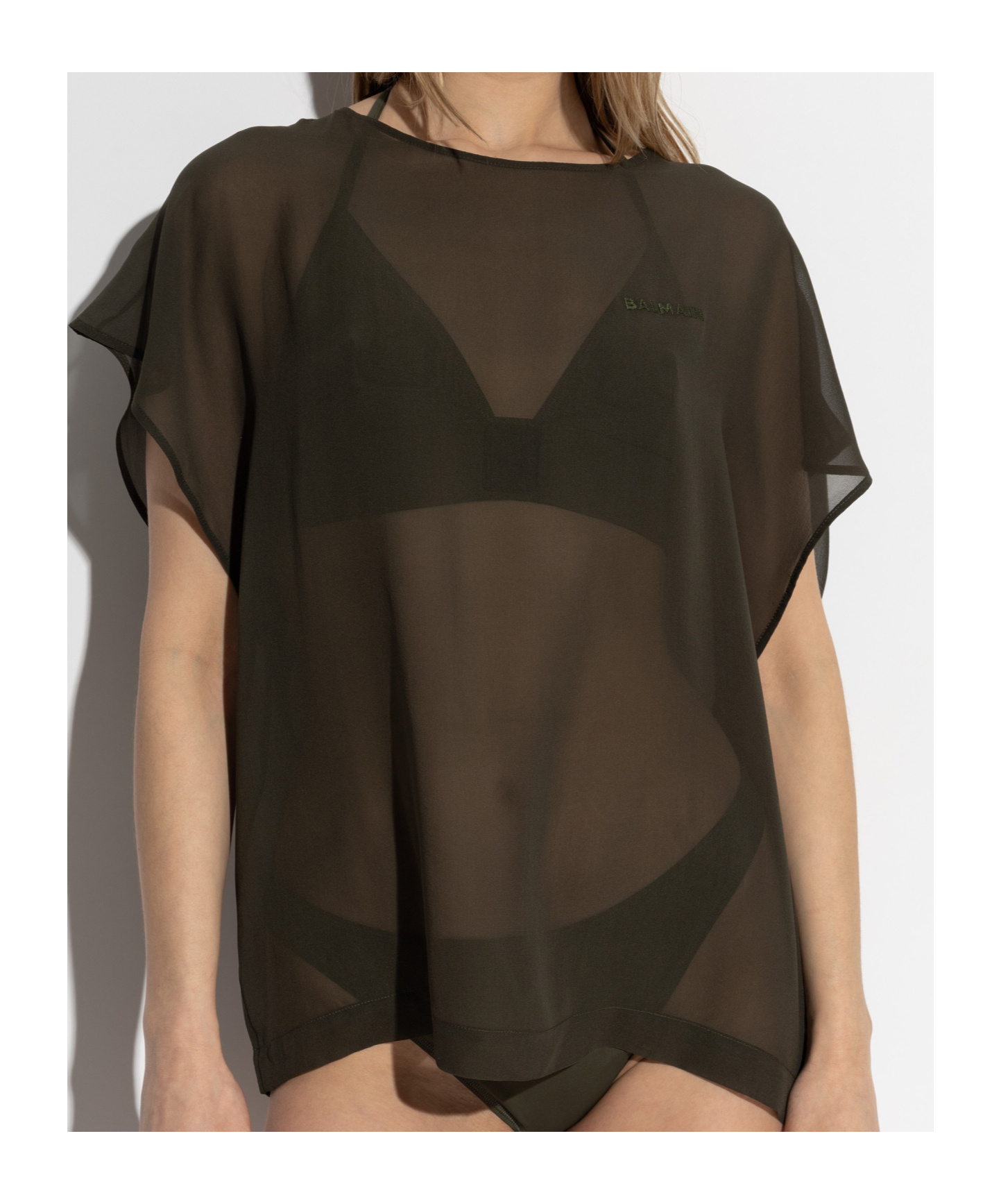 Balmain Short-sleeved Blouse In Black