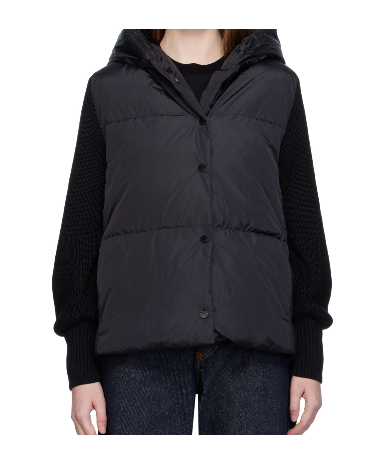 Canada Goose Long-sleeved Down Jacket In Black