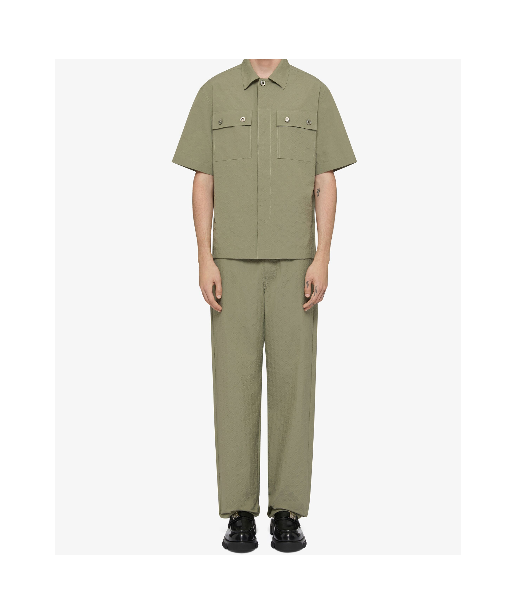 Givenchy Cargo Pants In Textured Monogram 72 In Gray