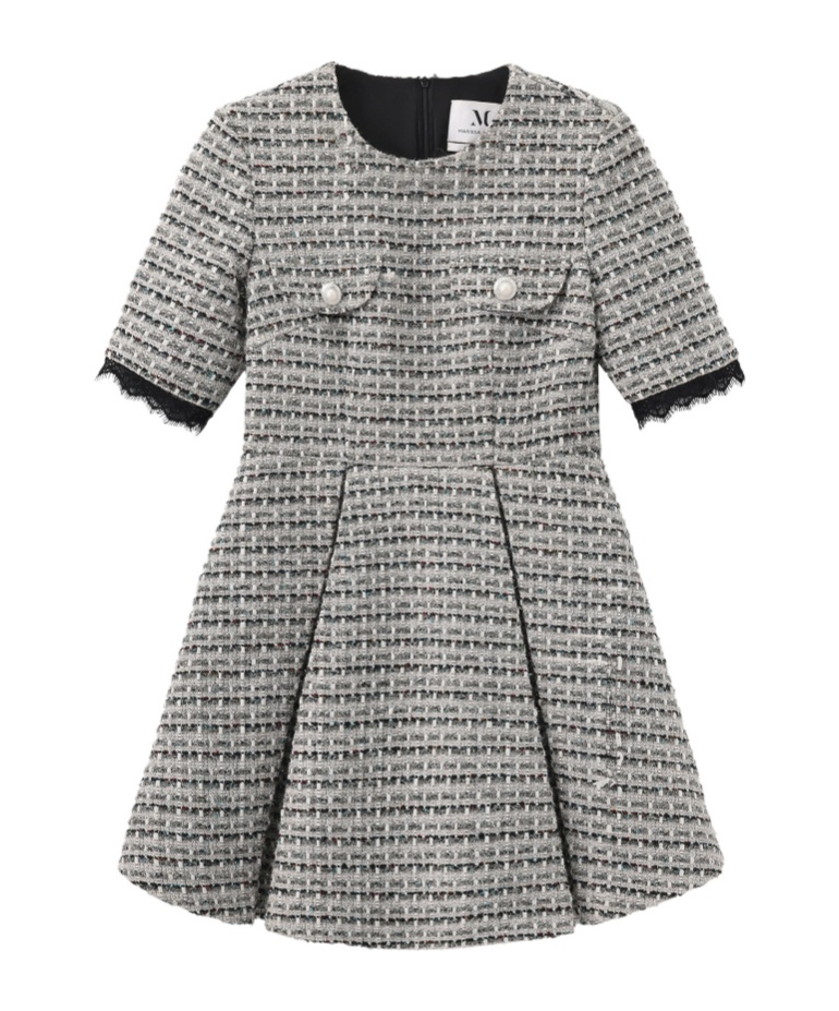 Marissa Chiara Short Sleeve Dress In Gray