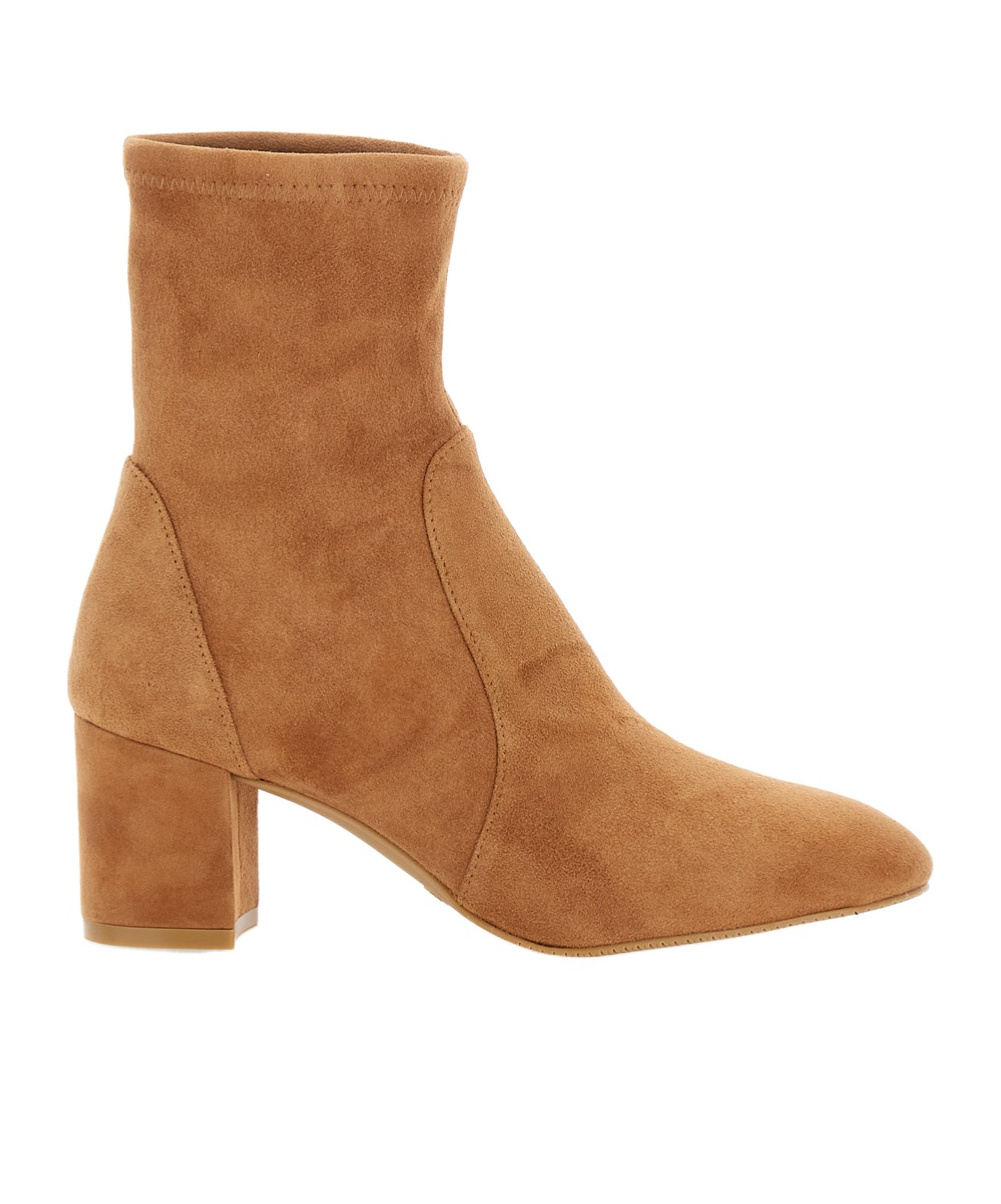 Stuart Weitzman 'yuliana' Beige Ankle Boots With Medium Block Heel In Ecoleather Woman