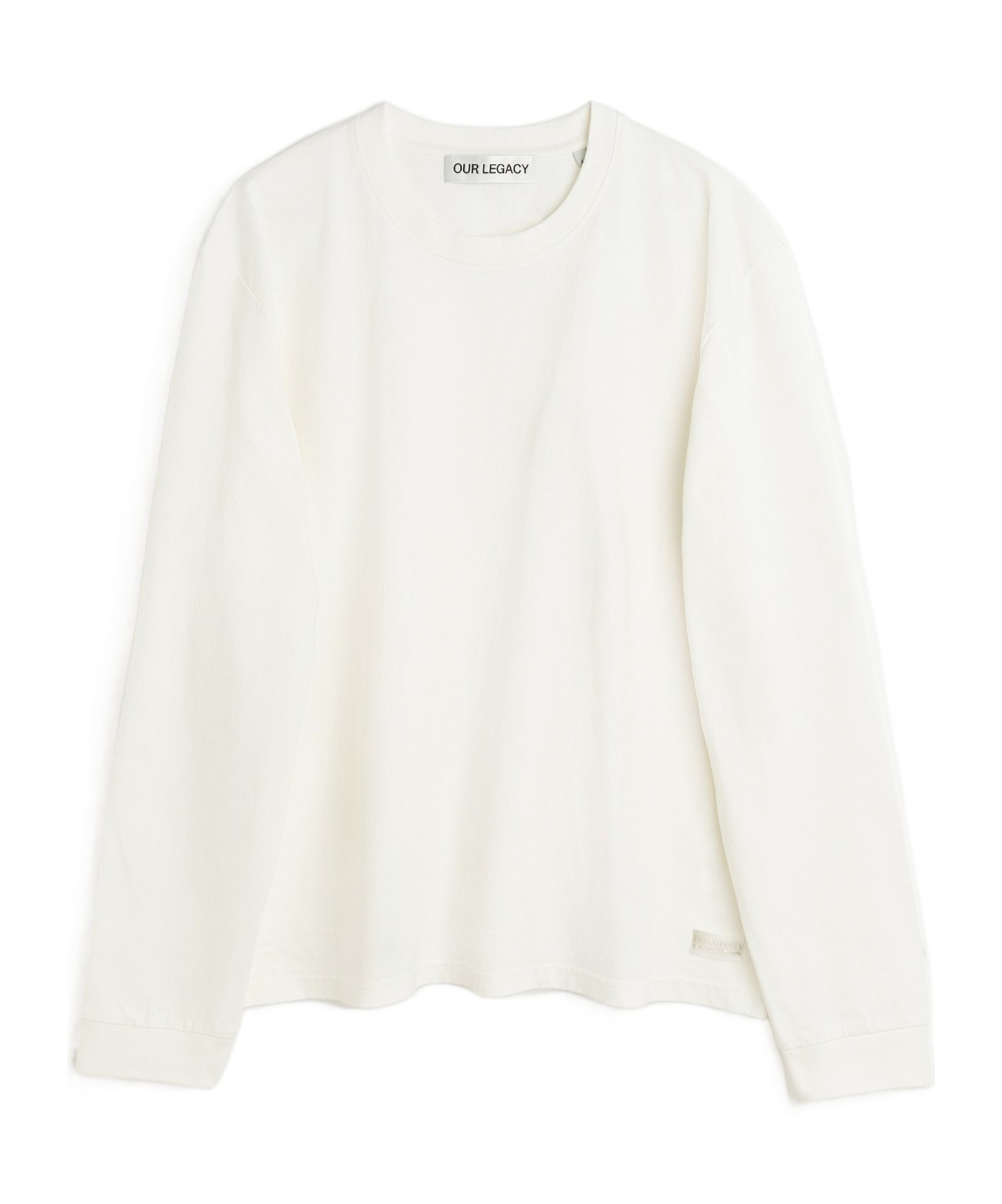Our Legacy Boxy-fit Long Sleeve T-shirt With Ribbed Neckline In White
