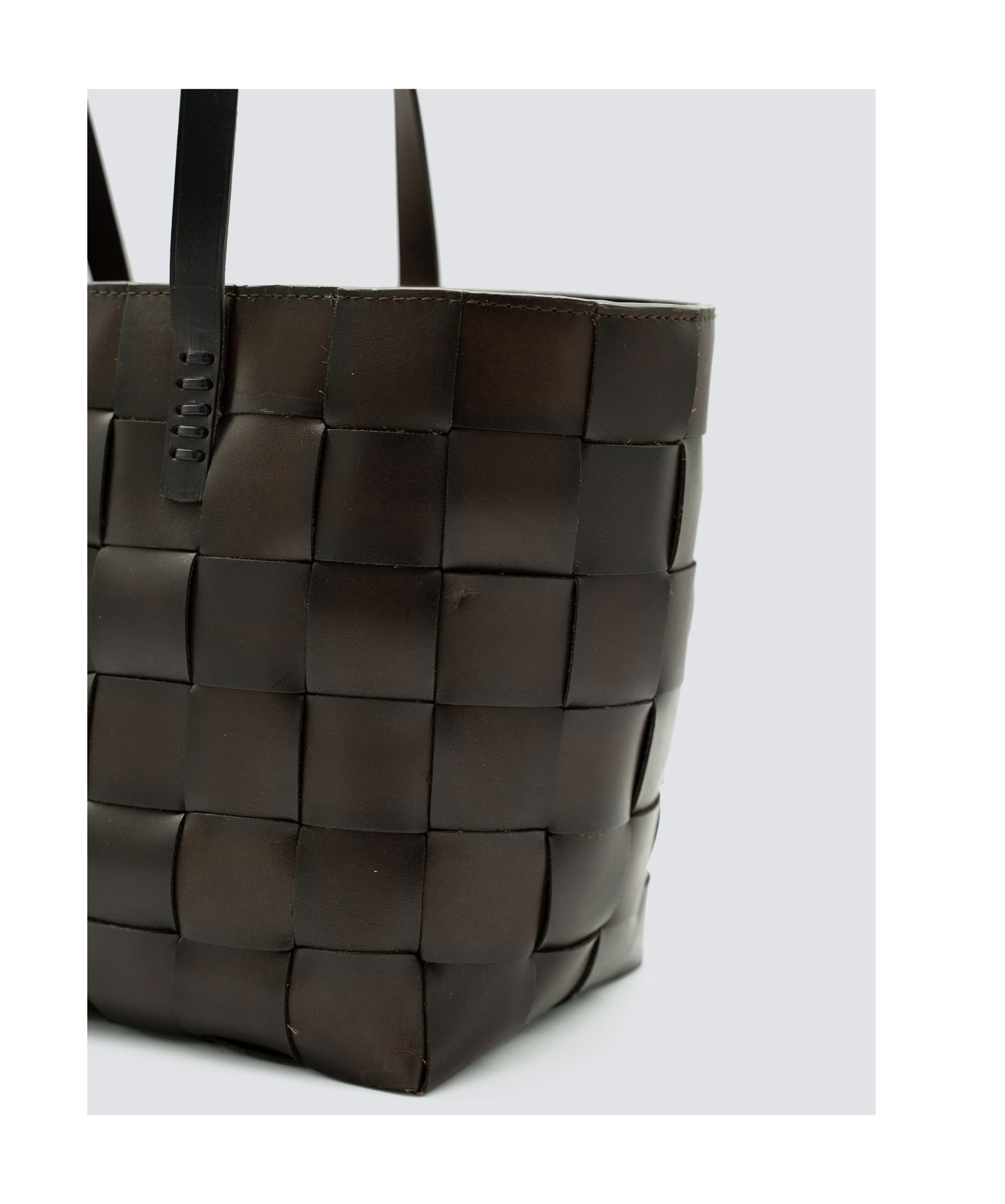 Dragon Diffusion Triple Jump Woven Leather Tote Bag In Black