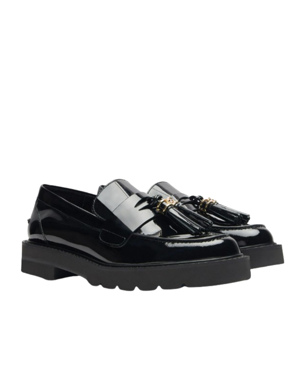 Stuart Weitzman Parker Patent-leather Loafers In Black