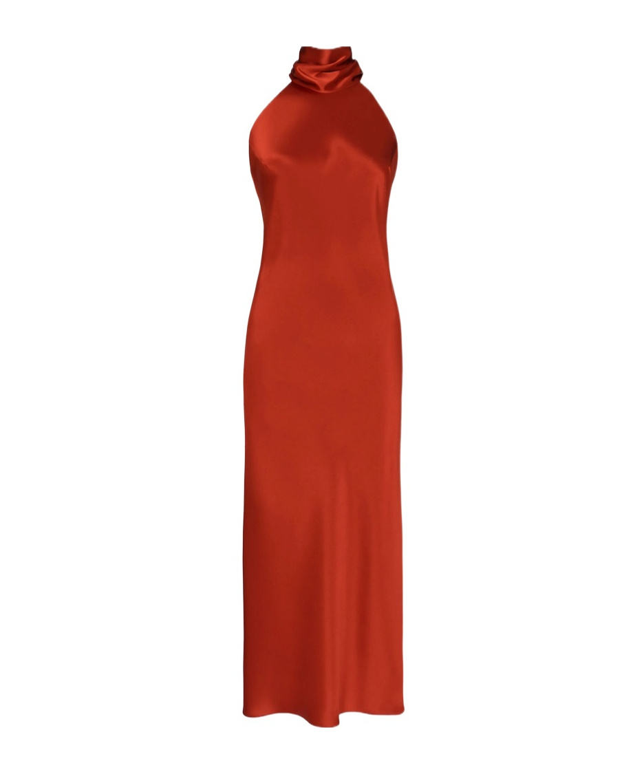 Shop Galvan Sleeveless Dress In Red