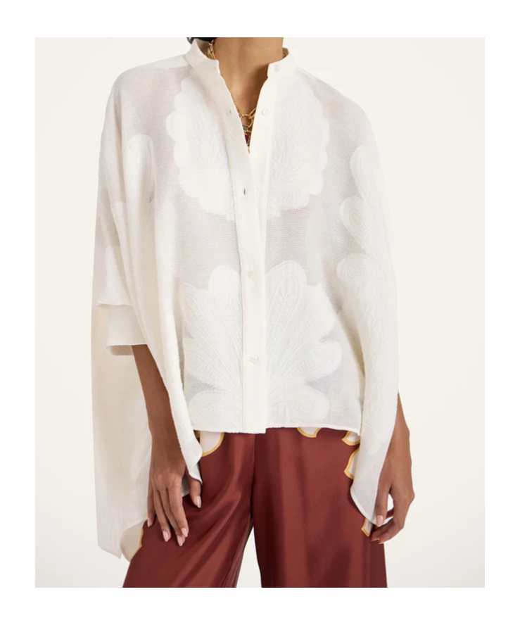 La Doublej Foulard Asymmetric Shirt In White